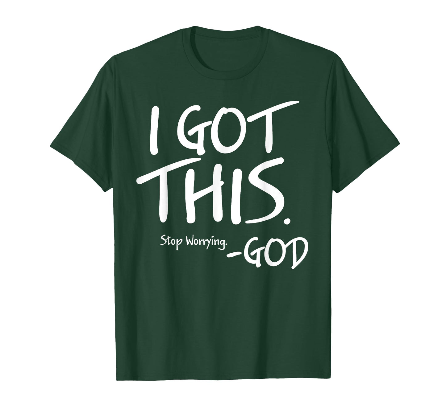 Funny I Got This Stop Worrying God Tee Shirt - Kids Unisex Heather Deep Teal Cotton T-Shirt - Short Sleeve - XS