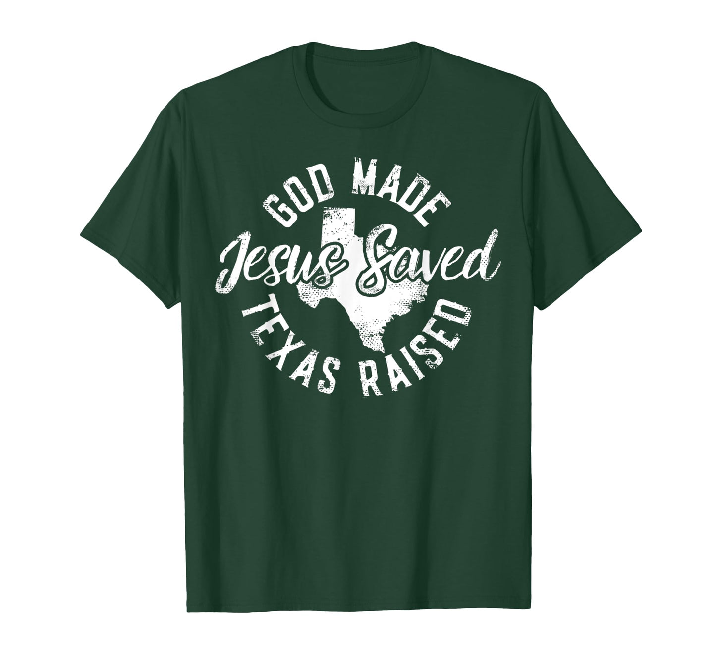 Vintage God Made Jesus Saved Texas Raised Texas Pride State T-Shirt