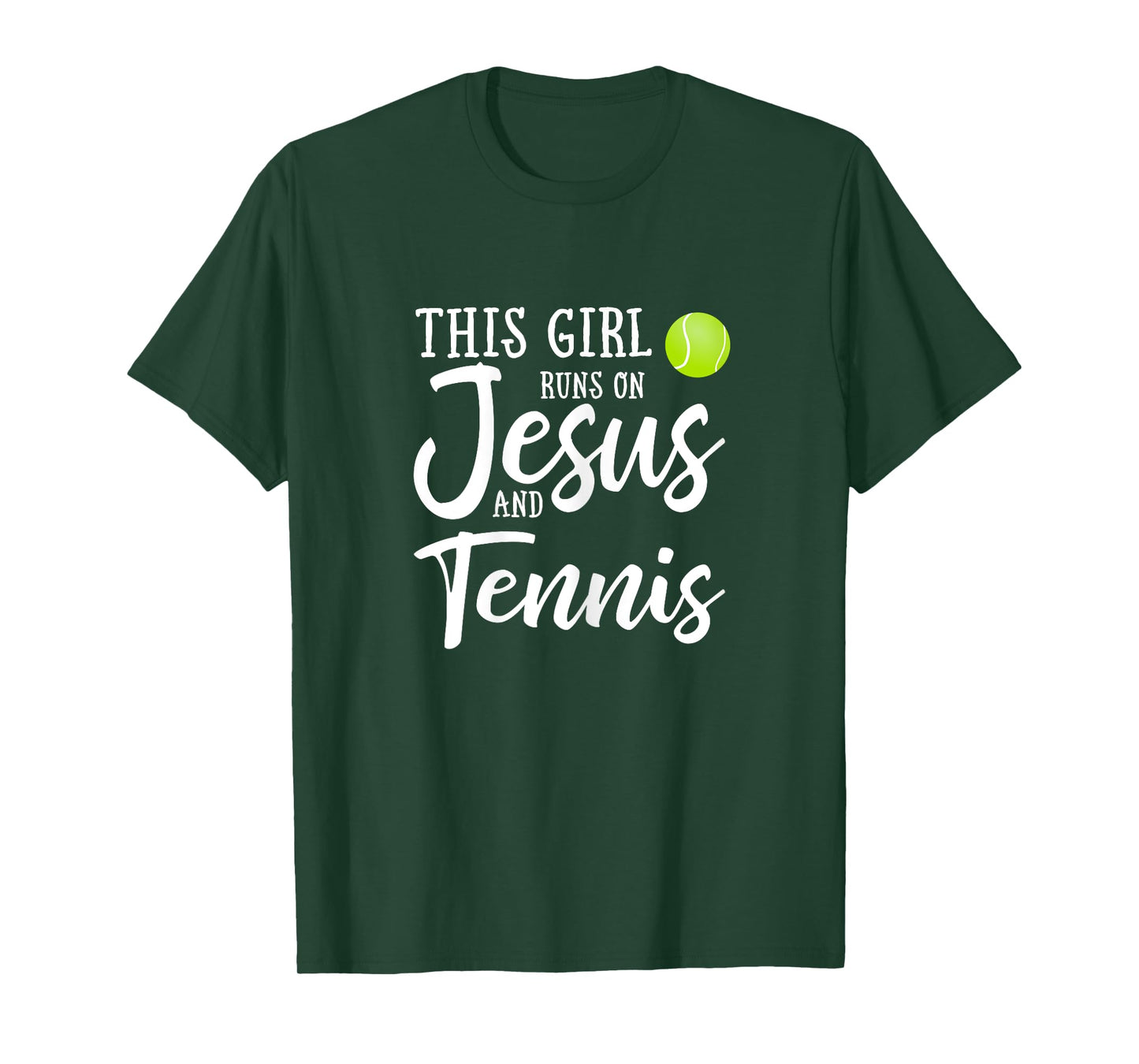 This Girl Runs On Jesus And Tennis Shirt Christian Gift T-Shirt