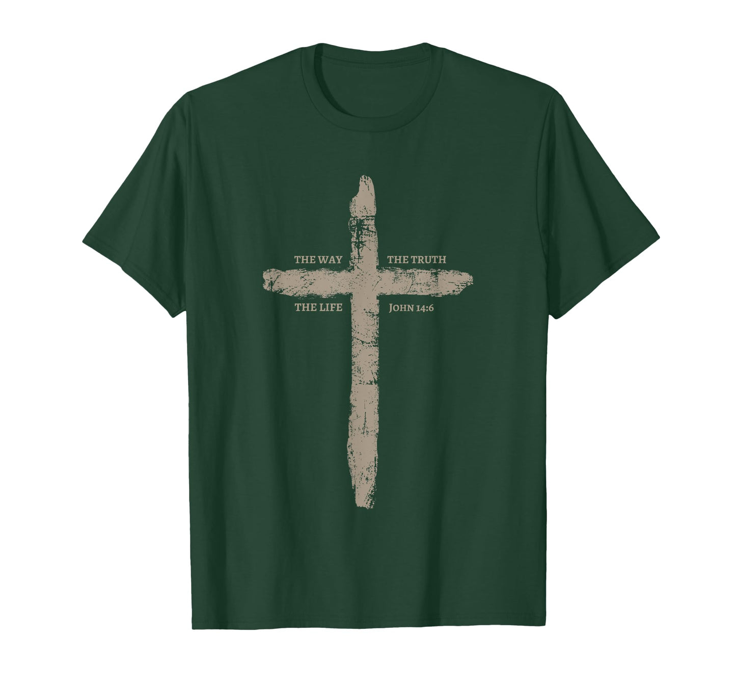 The Way The Truth The Life Cross Christian Dad Fathers Faith T-Shirt