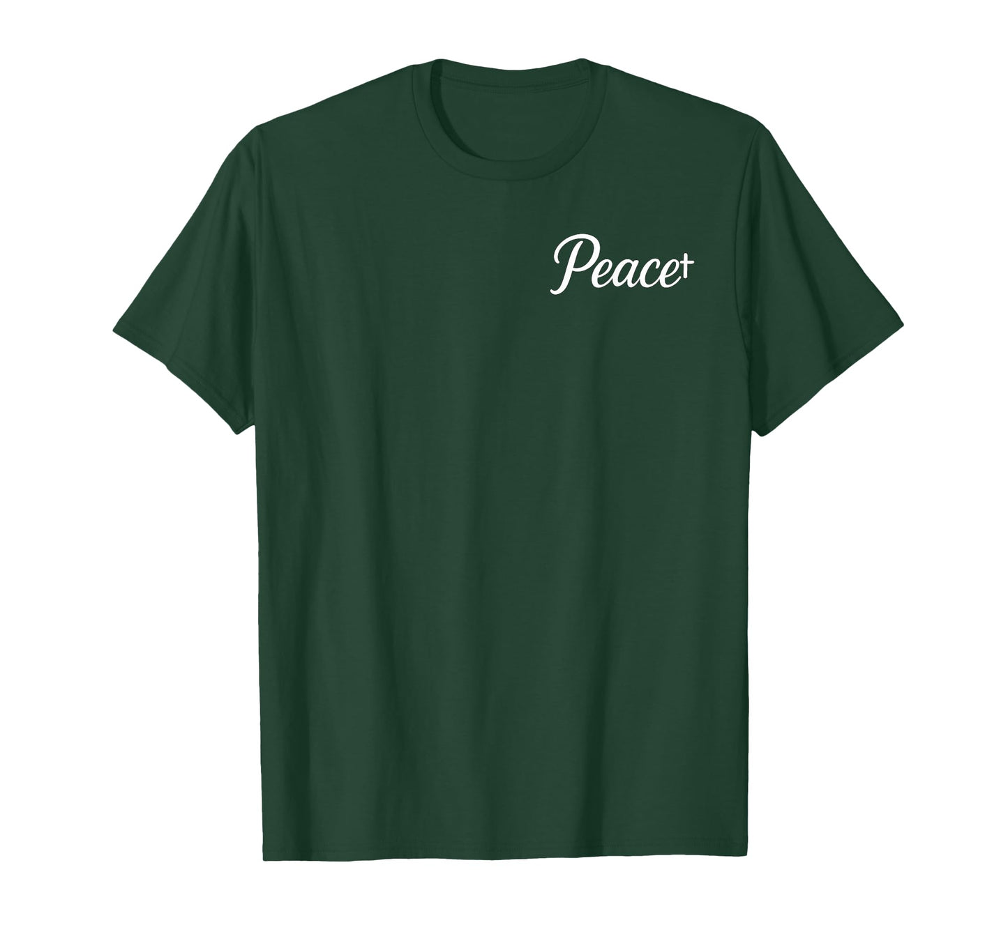 Peace Cross Script Christian Inspirational Design T-Shirt