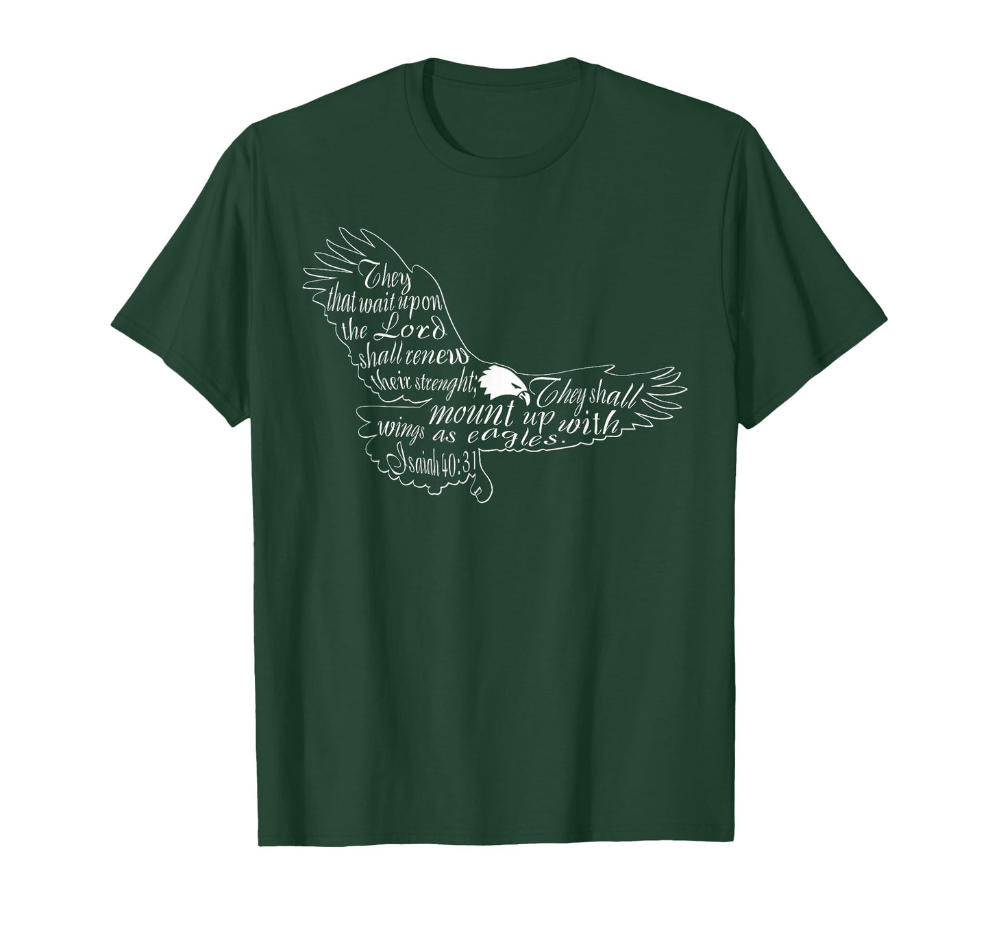 Religise Adler Wings Designs The Waiting for the Lord Isaiah 40:31 Eagle T-Shirt