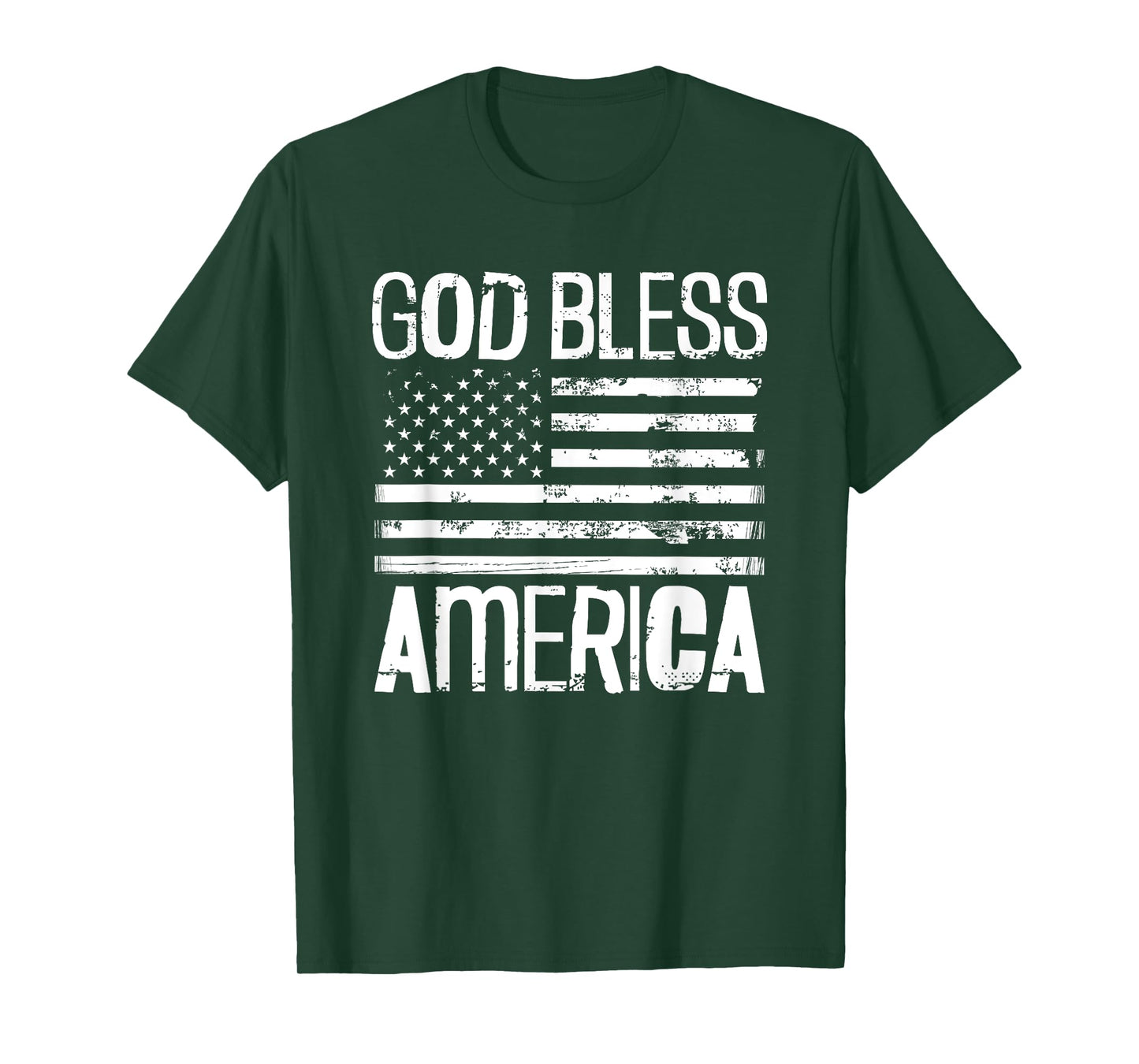 God Bless America Vintage American Flag Art Distressed Style T-Shirt