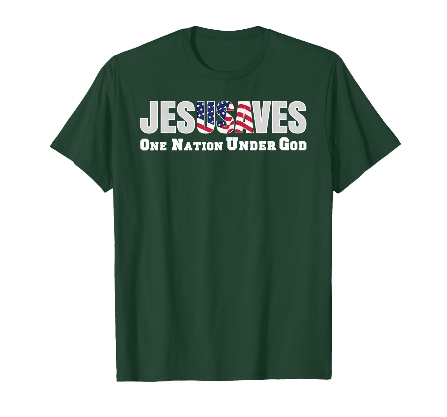 Jesus Saves USA One Nation Under God Christian Bible Pray T-Shirt