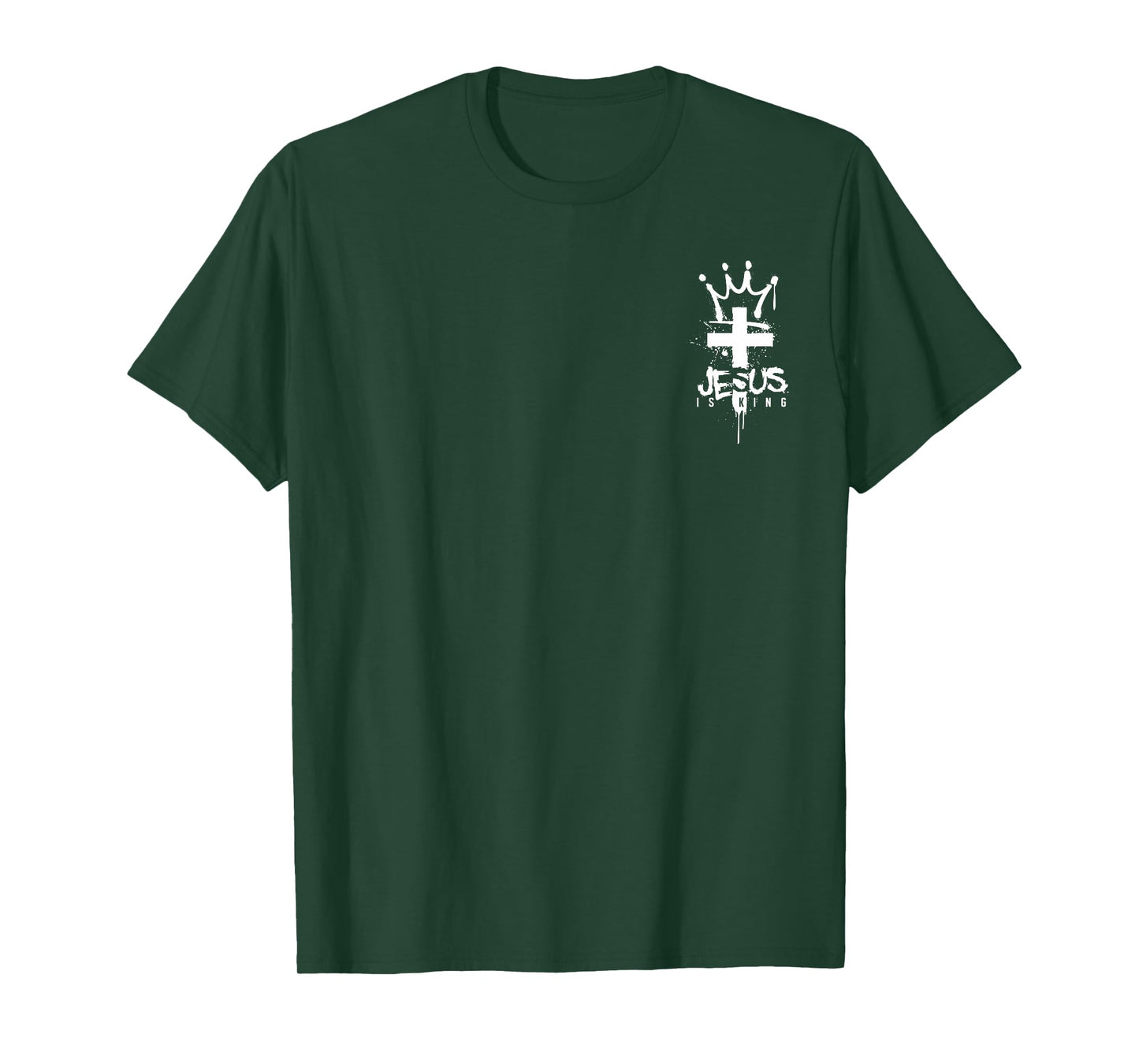 Jesus is King, Christian Cross, Faith Based - Front and Back T-Shirt