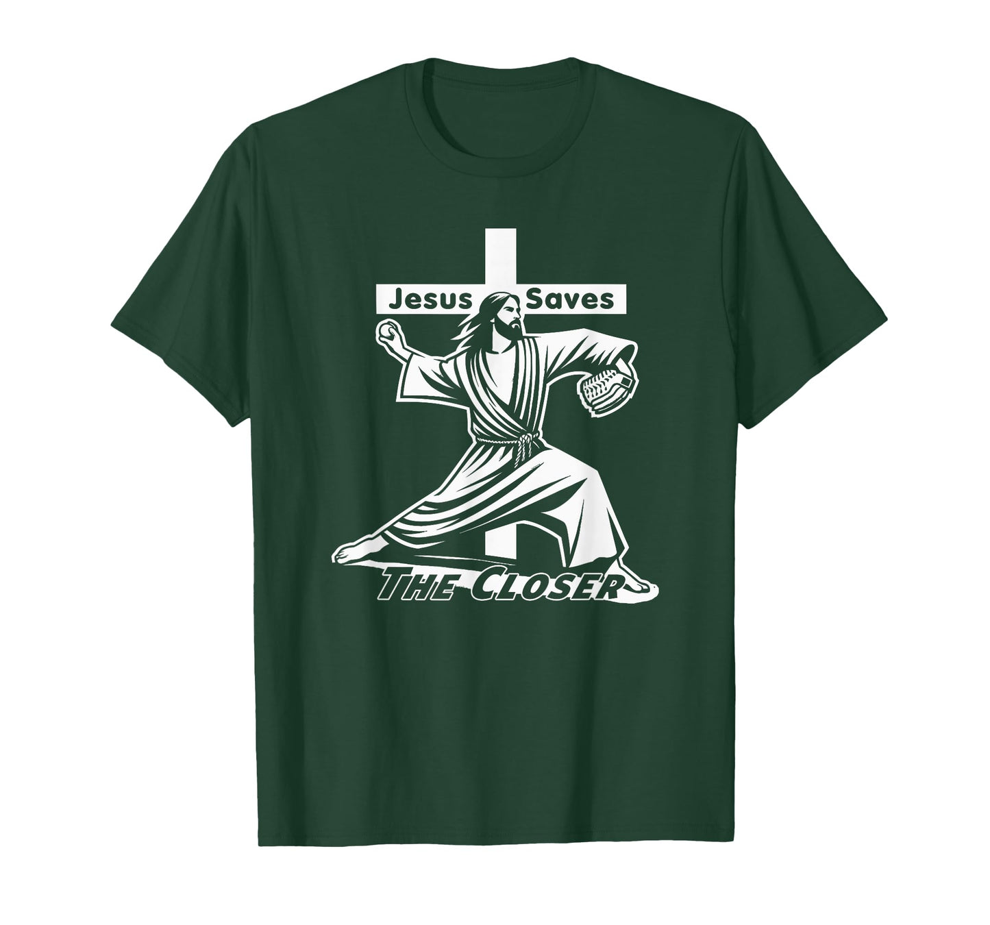 Baseball Christian Pitcher Christ Jesus Saves the Closer T-Shirt