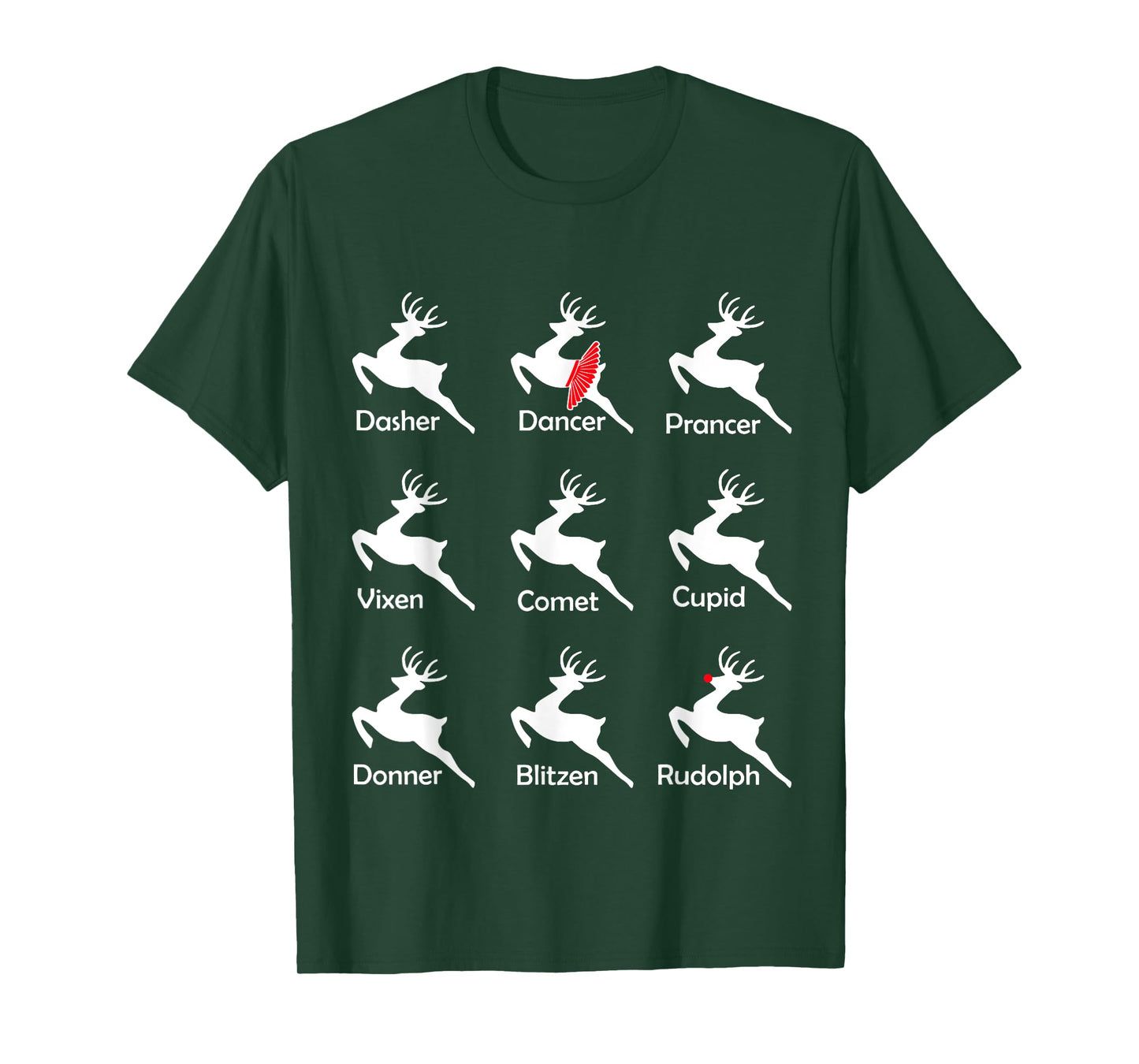 Christmas Reindeer Dancer Ballet Ballerina Dance Teacher T-Shirt