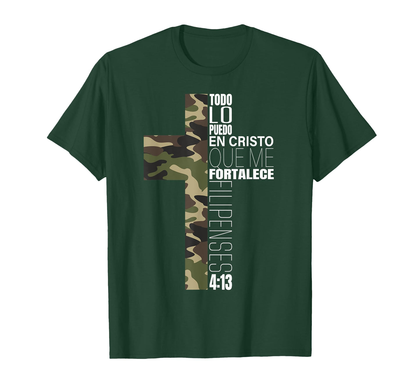 Camo Todo Lo Puedo En Cristo Que Me Fortalece Spanish Gifts T-Shirt