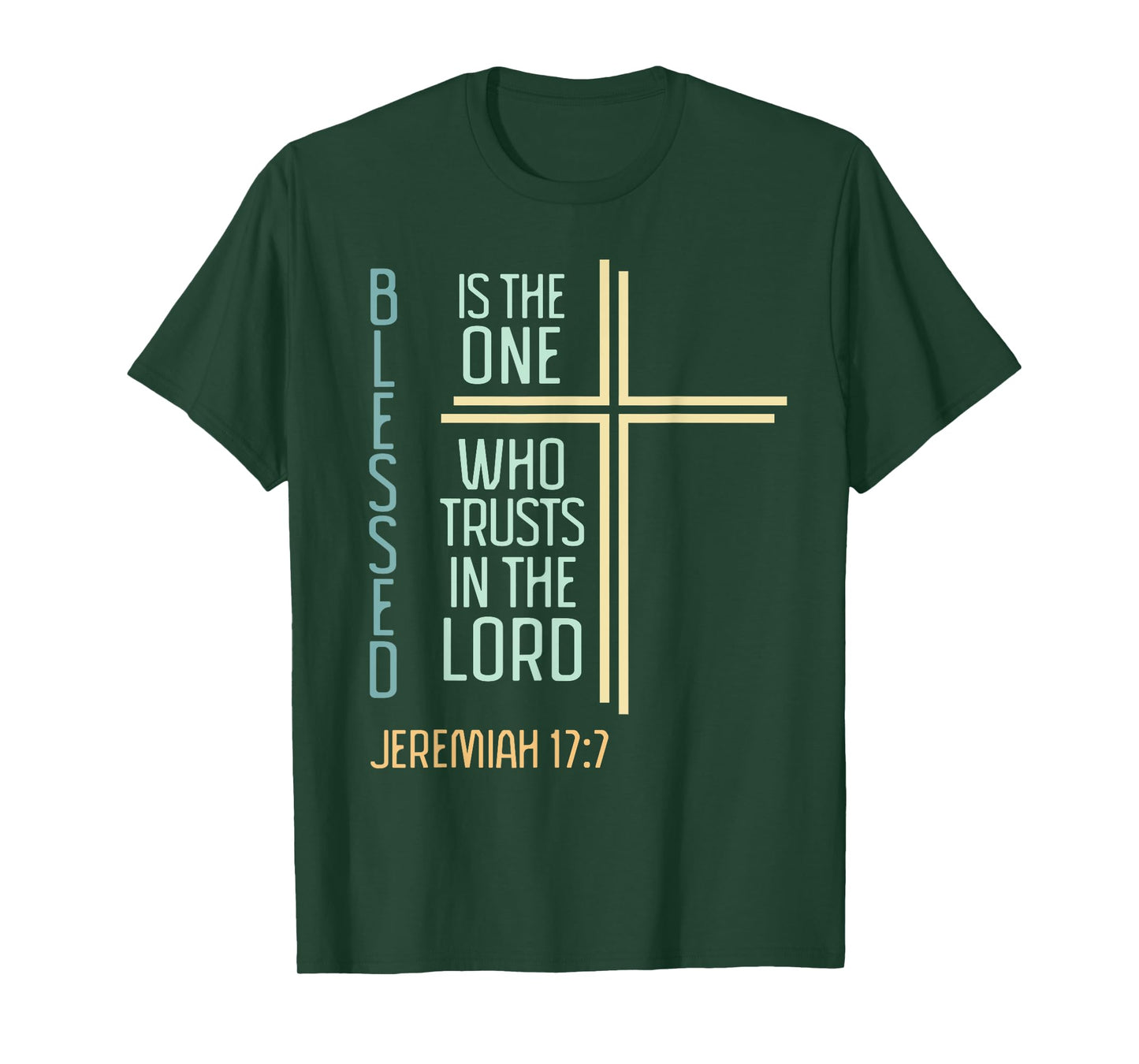 Christian Bible Verse Blessed Jeremiah Retro Cross Women T-Shirt
