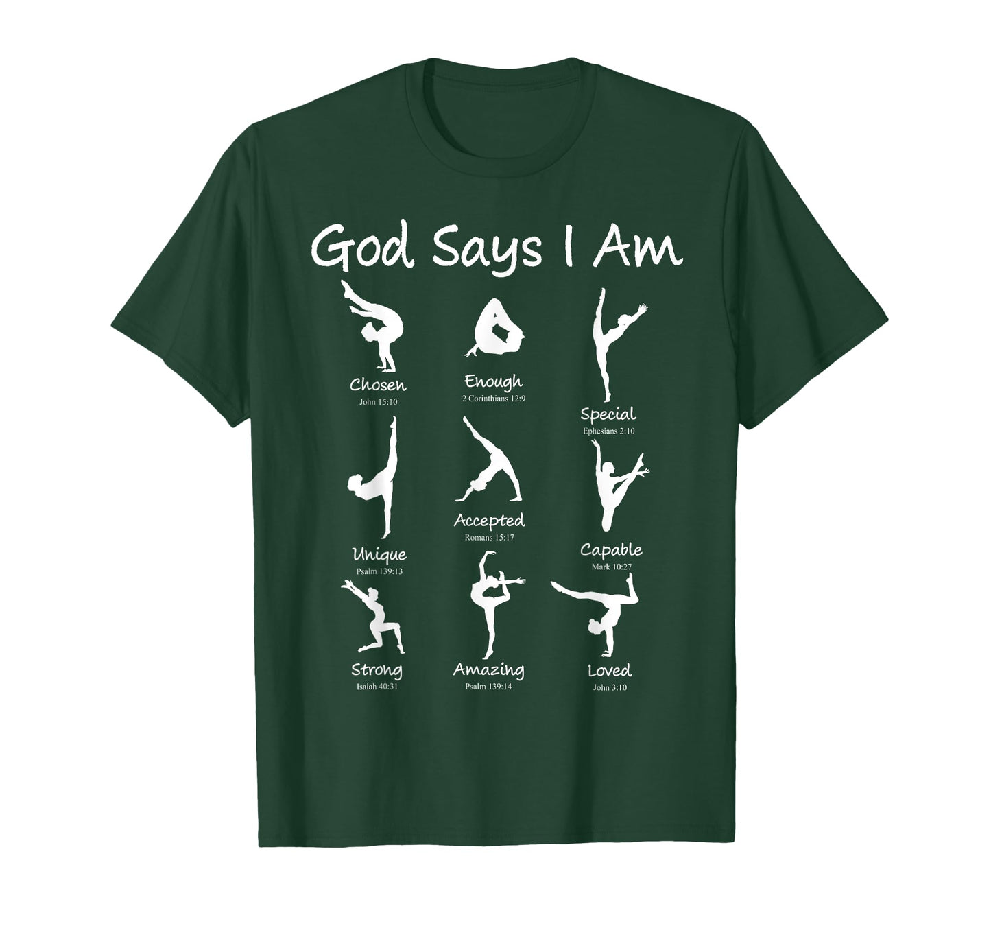 God Says I Am Gymnastics Teen Girl Toddler Cute Christian T-Shirt