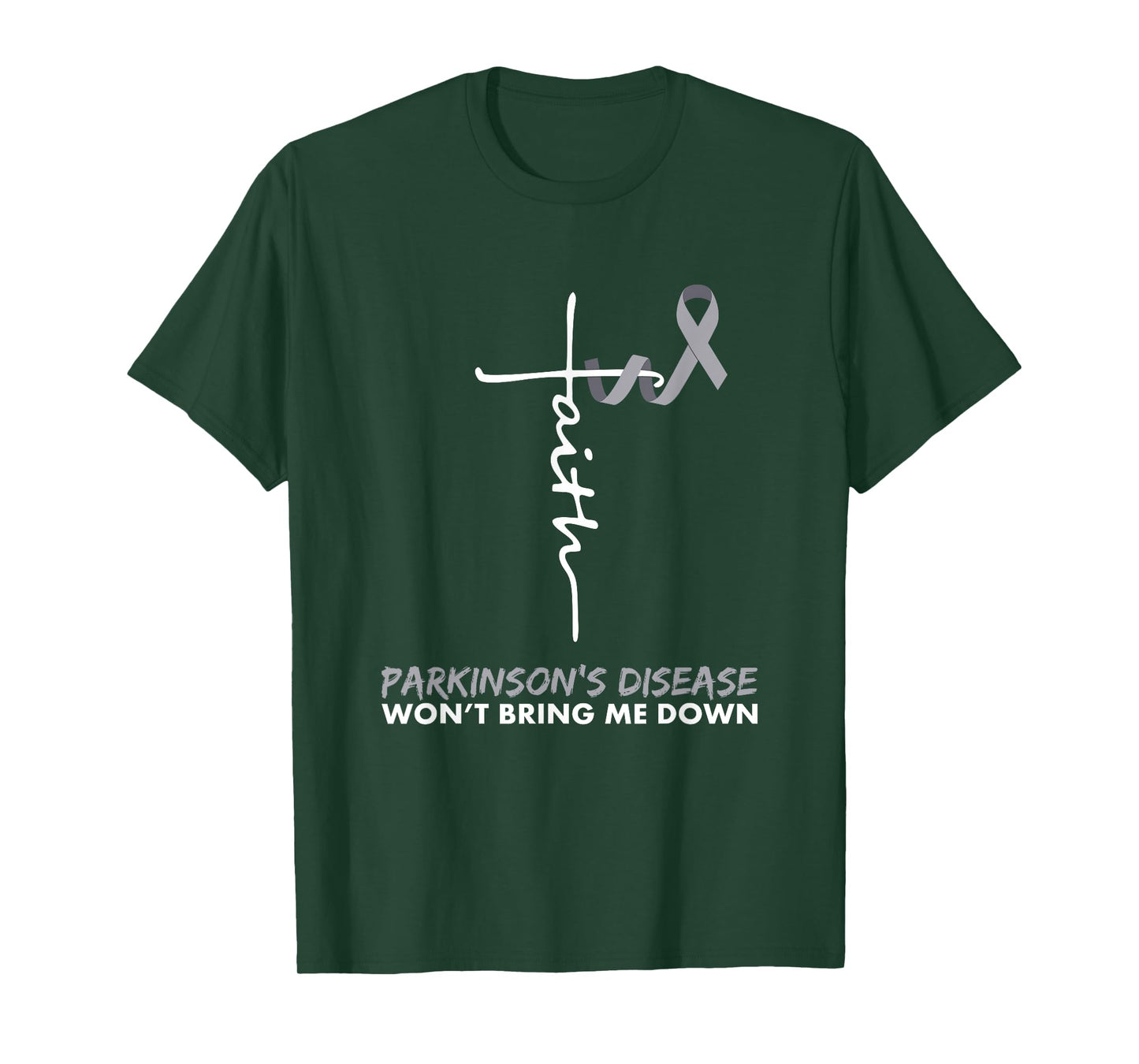 Parkinson's Disease Awareness T-Shirt - Gray Ribbon - Faith T-Shirt