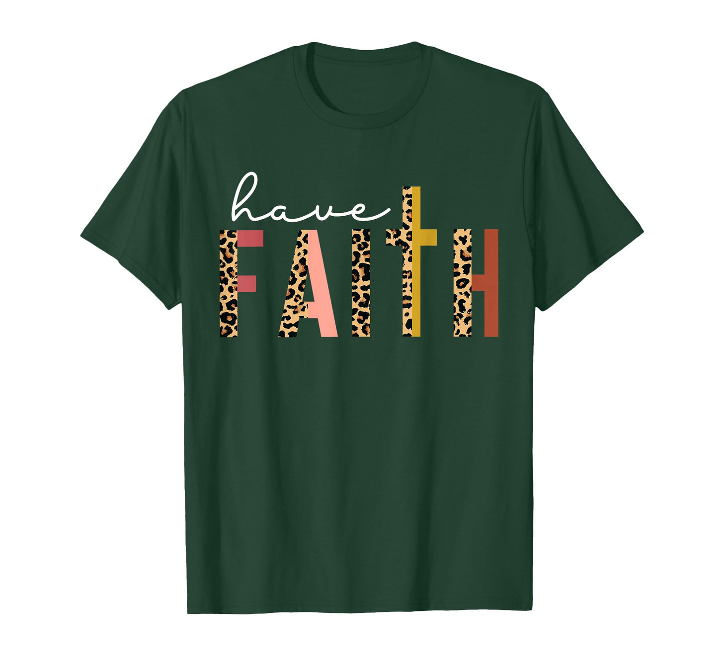 Have Faith Leopard Cross Jesus Christ God Men Women Kids T-Shirt