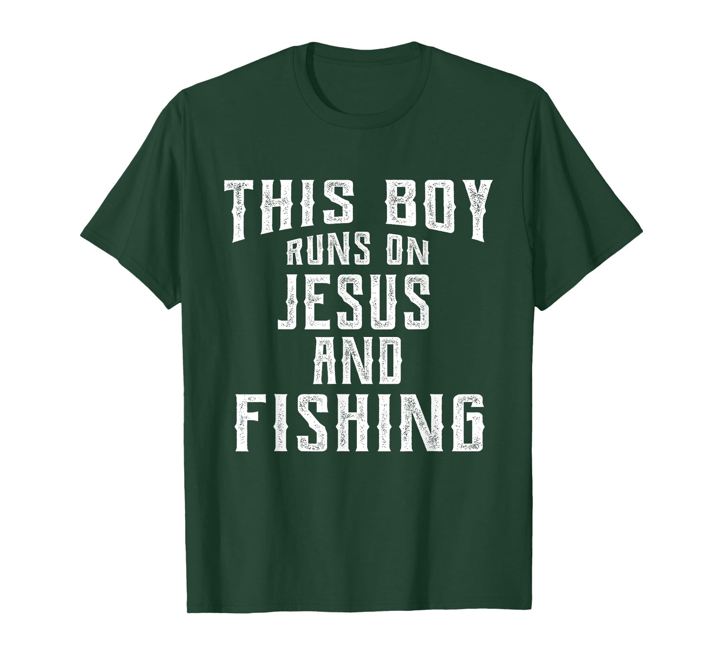 This Boy Runs On Jesus And Fishing T Shirt Christian Gift T-Shirt