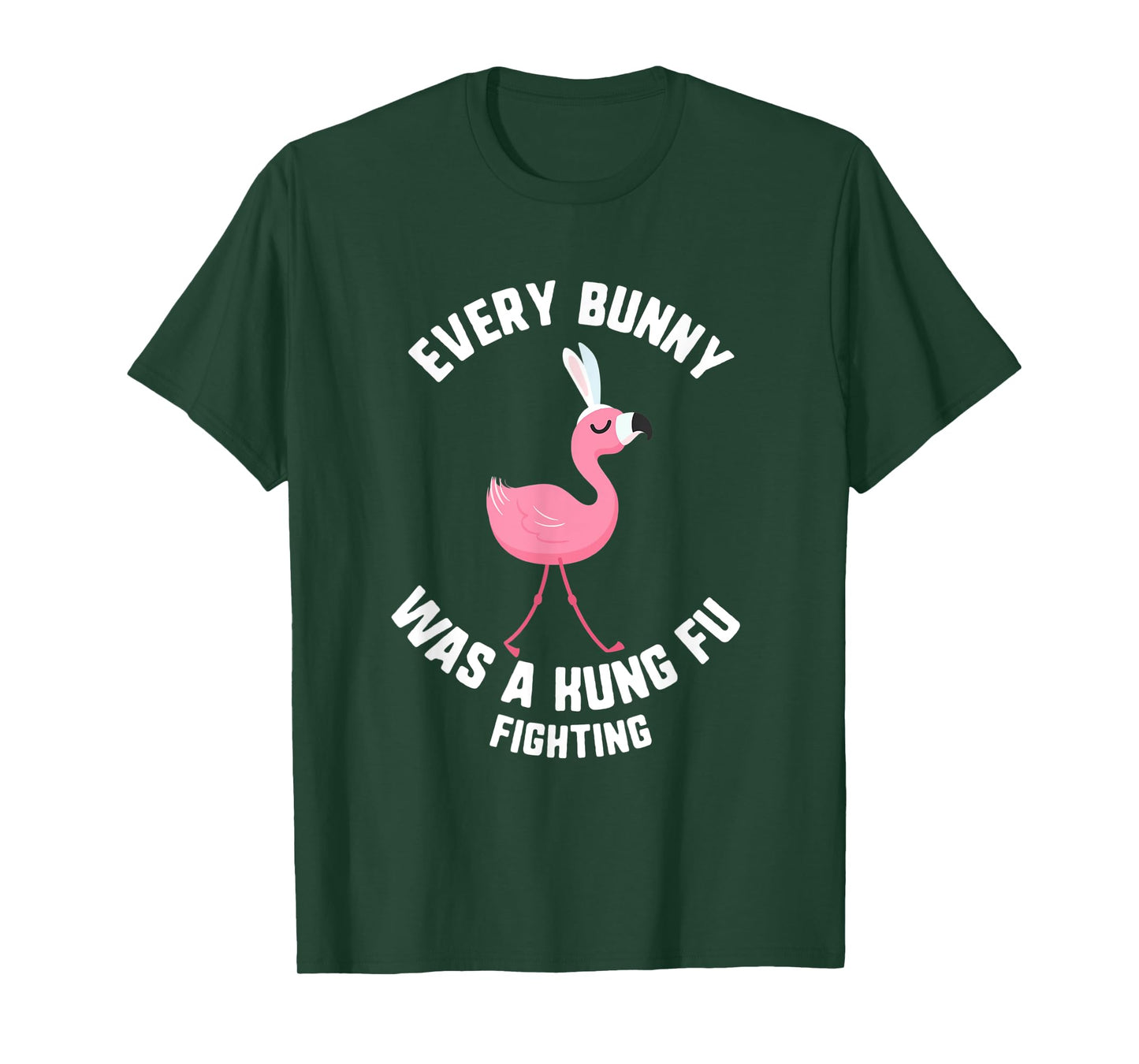 Easter Every Bunny Was A Kung Fu Fighting Flamingo Kids T-Shirt