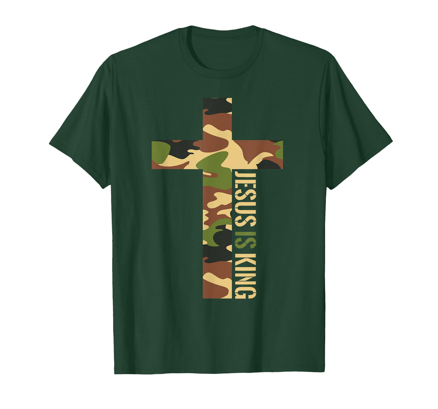 Jesus Is King Cross Christian Camo Camouflage Hunting God T-Shirt