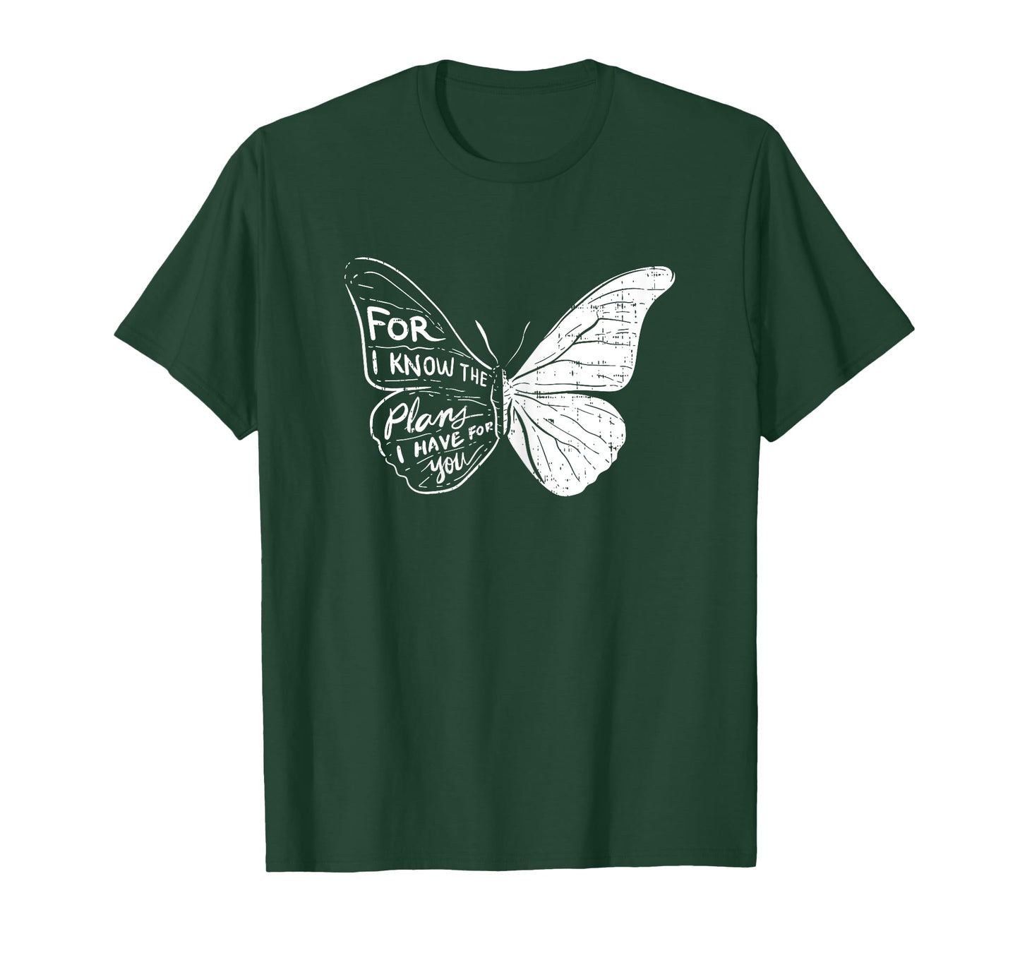 Butterfly I Know The Plans Verse Bible Jesus Christian Gift T-Shirt