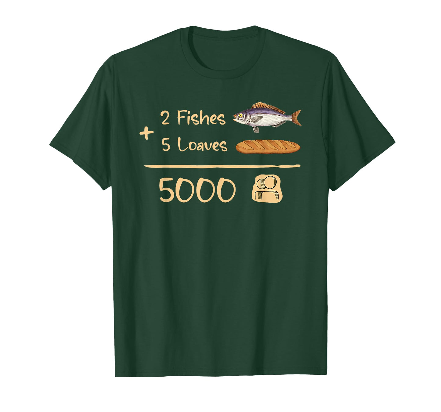 5 Loaves and 2 Fish Bible Verse Christian Men Women Kids T-Shirt