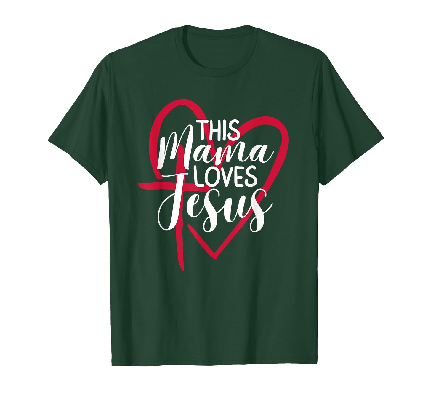 This Mama Loves Jesus Christian Praying Mom Women T-Shirt