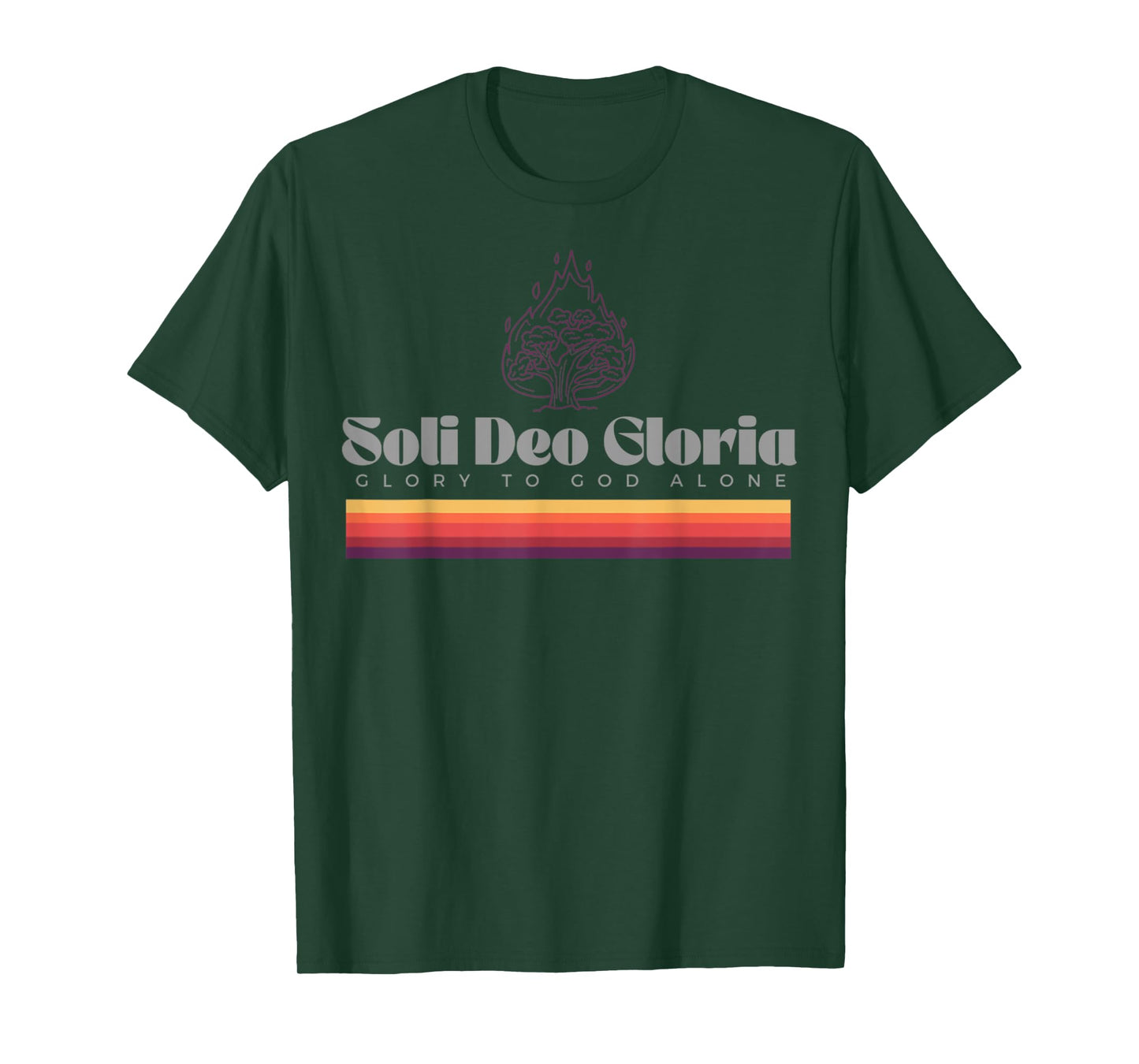 Vintage Burning Bush Soli Deo Gloria Funny Christ Men Women T-Shirt