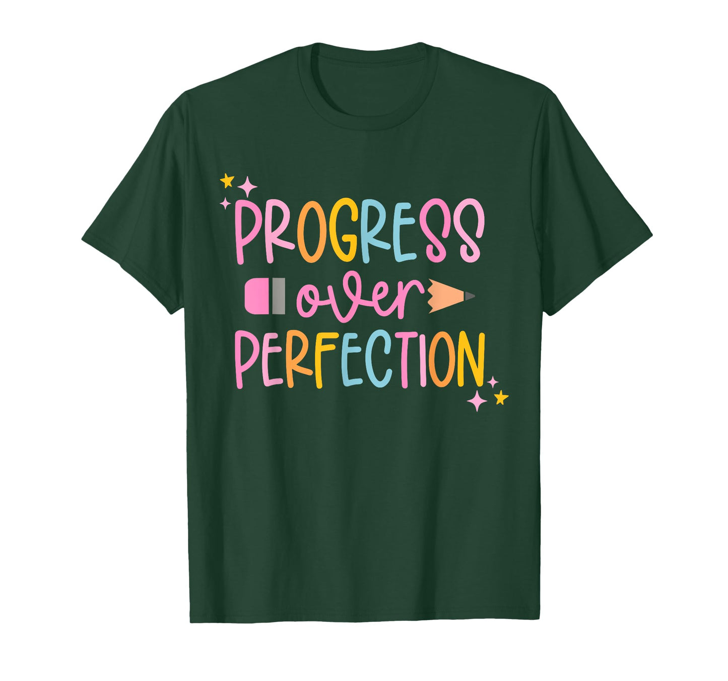 Progress Over Perfection Motivational Back to School Teacher T-Shirt