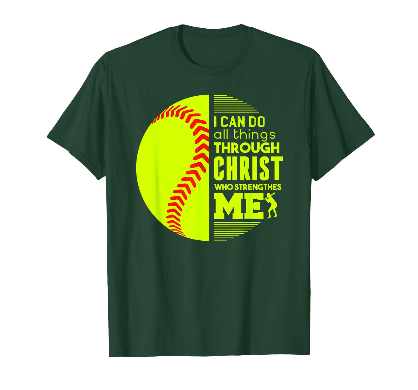 Christian Softball I Can Do All Things Philippians Gift T-Shirt