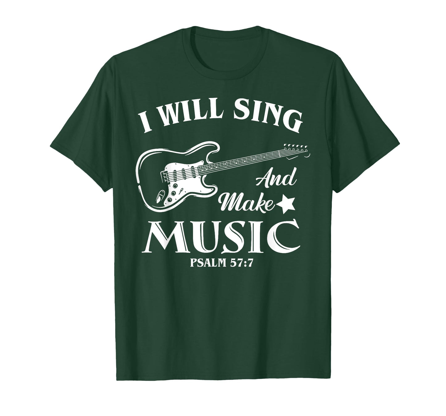 I Will Sing And Make Music, Christian Music Guitar Jesus T-Shirt