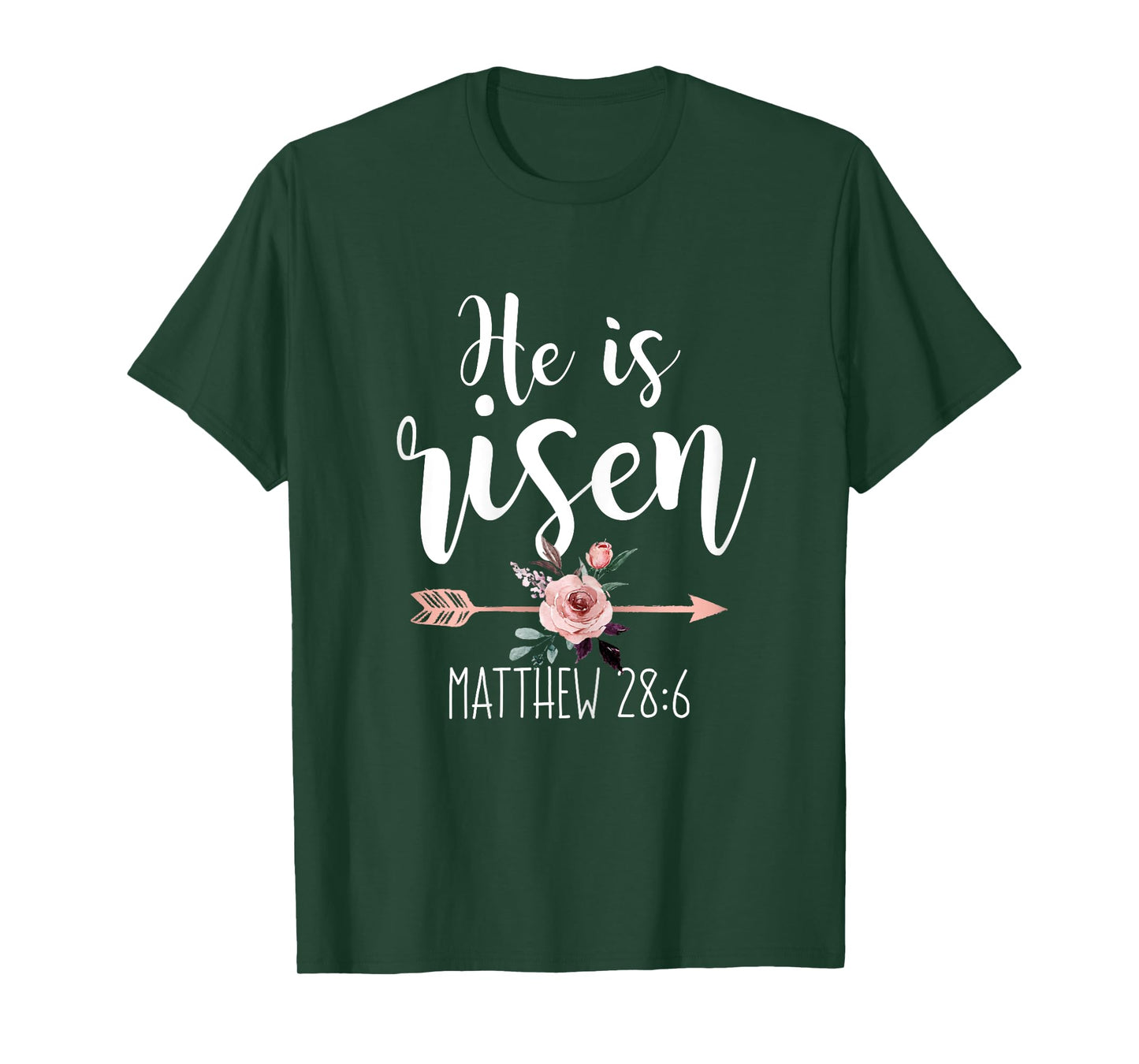 He is Risen Floral Arrow Easter Christian Women Teen Girls T-Shirt