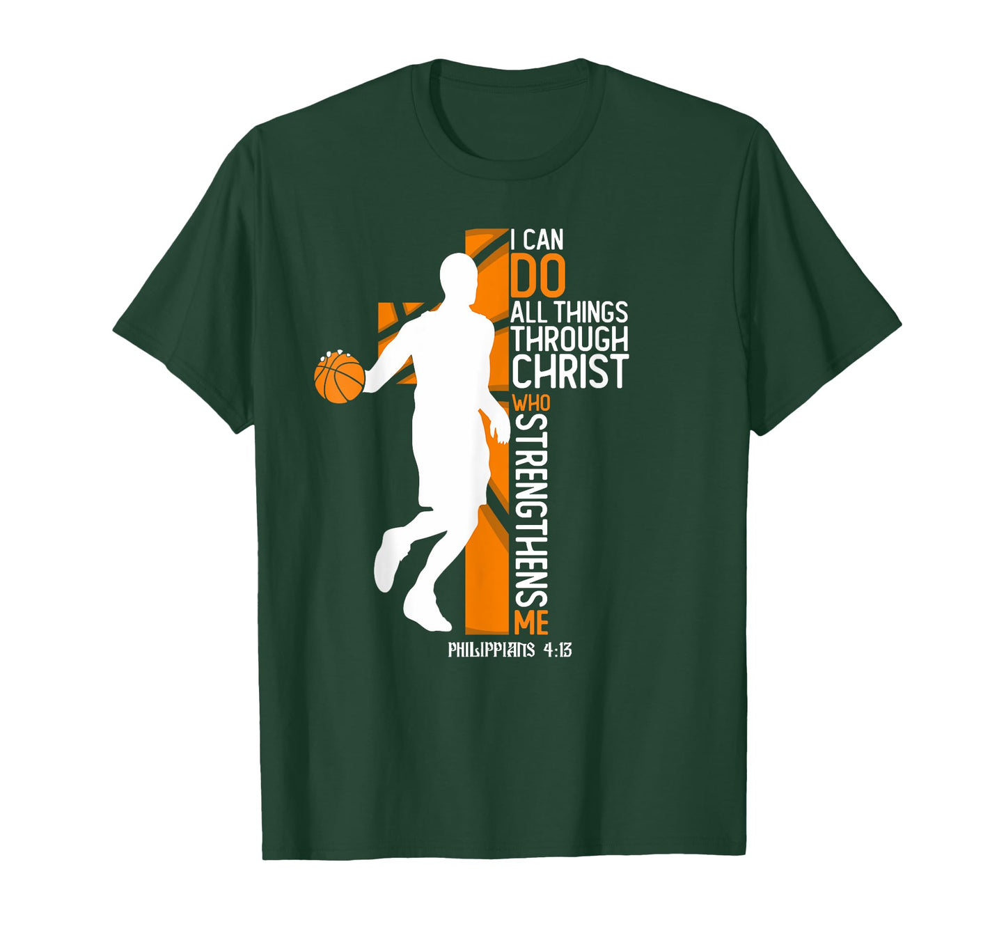 Christian Basketball Cross I Can Do All Things Through Jesus T-Shirt