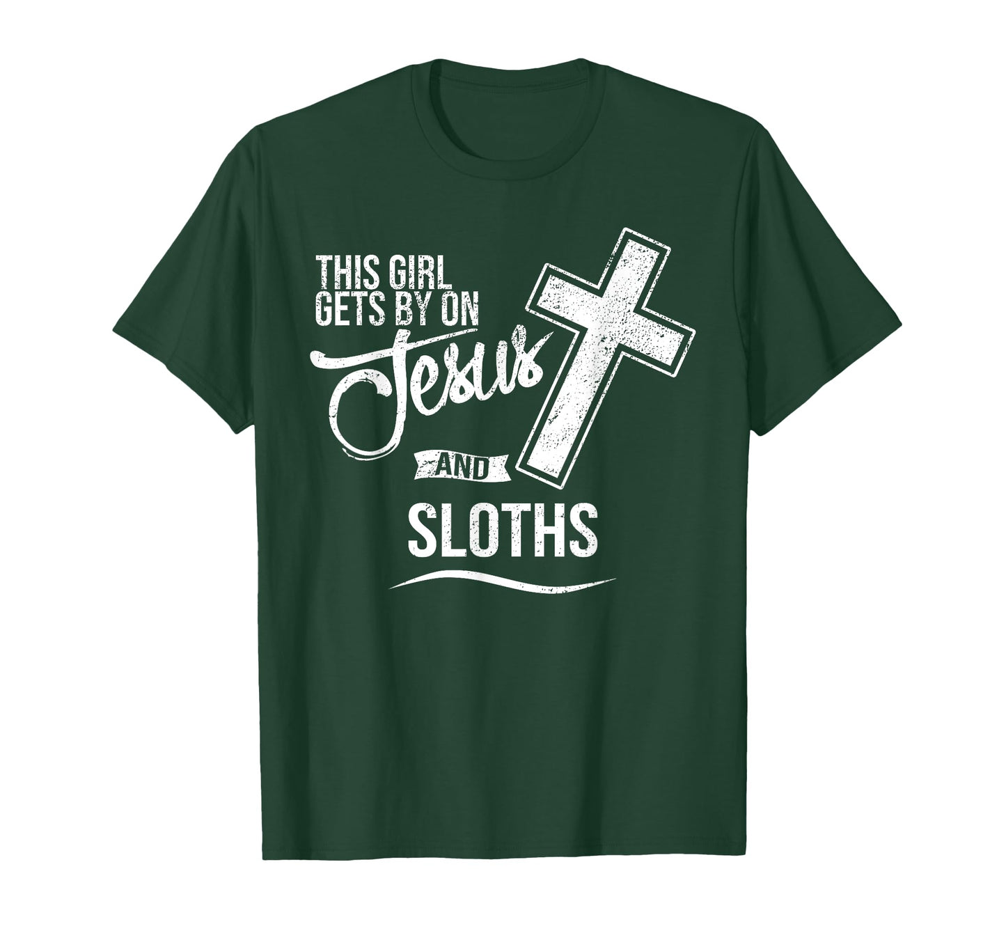 This Girl Gets By On Jesus and SLOTHS Religious SLOTH T-Shirt