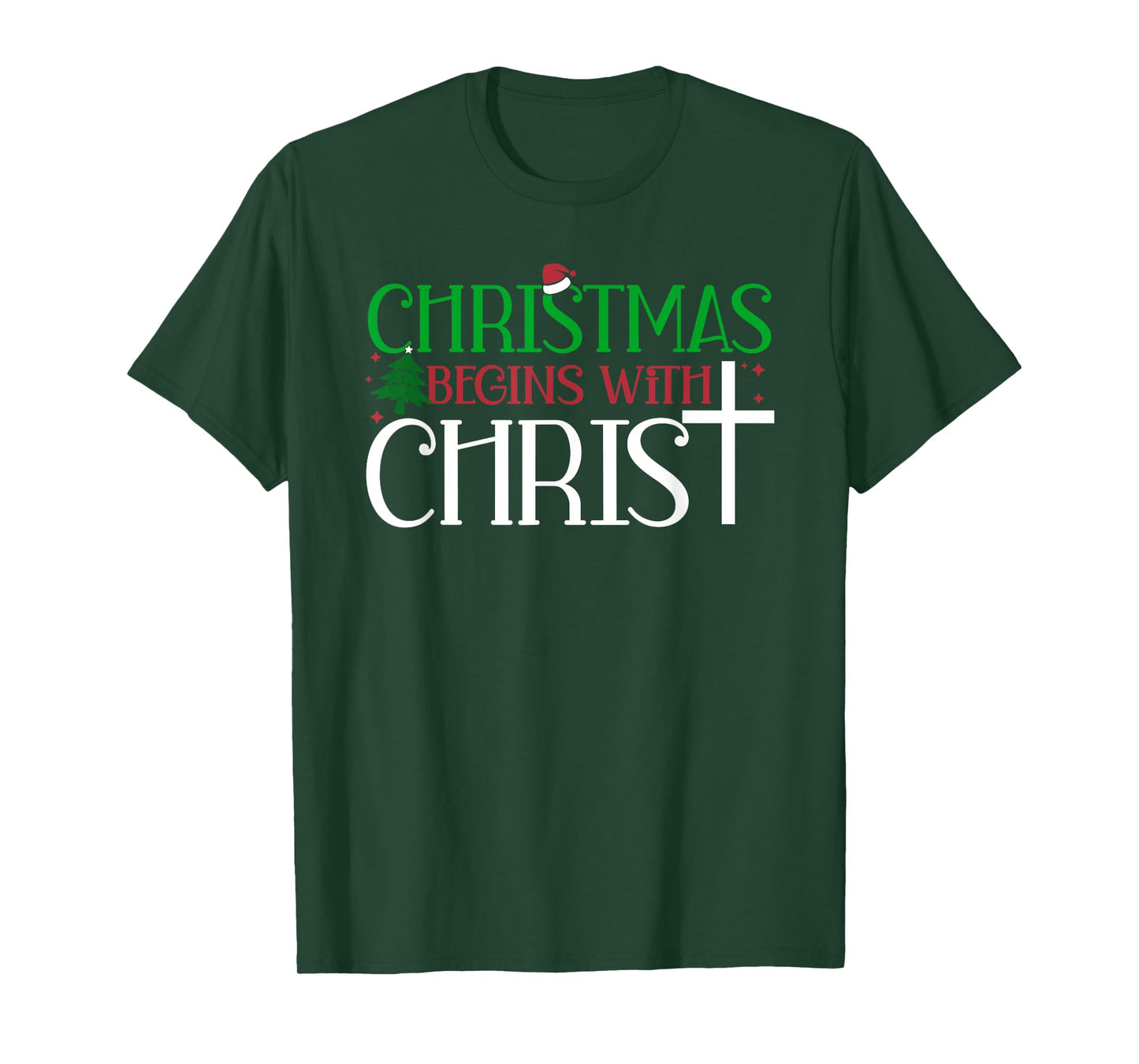 Christmas Begins With Christ Jesus Christian Faith Holidays T-Shirt