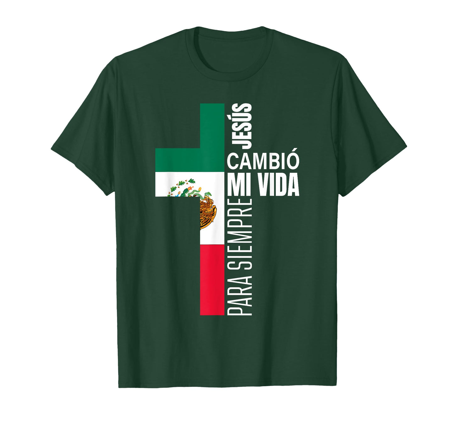 Jesus Christian Spanish Gifts Dad Fathers Day Mexican Flag T-Shirt