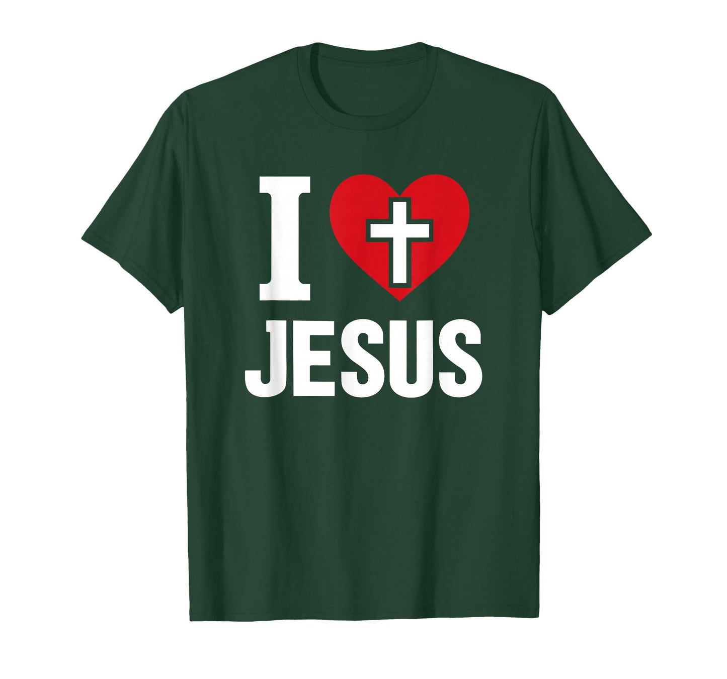 “I Love Jesus” Christian Faith Cross Heart for Men Women T-Shirt