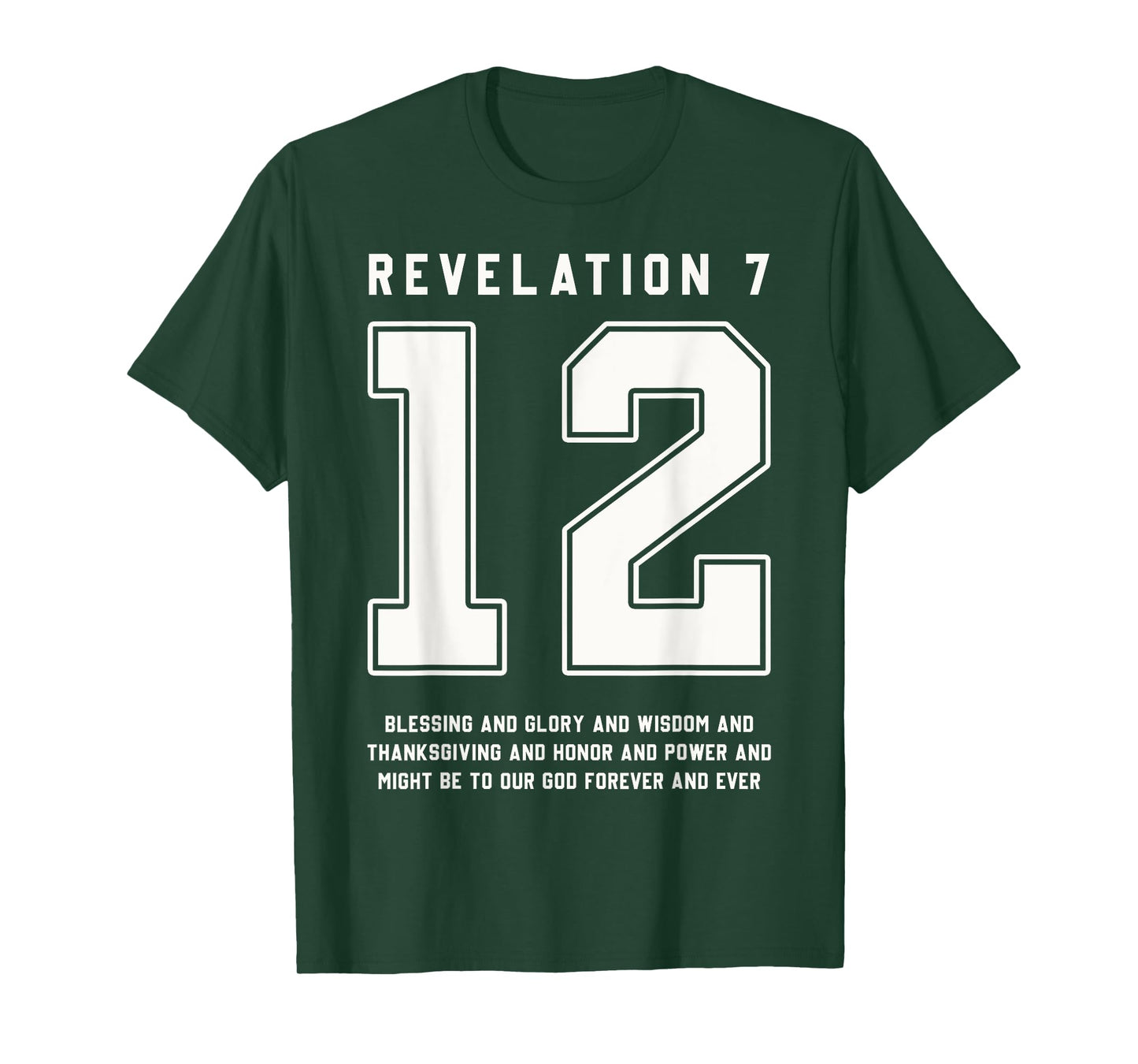 Revelation 7:12 Bible Verse Team Sports Jersey Christian T-Shirt