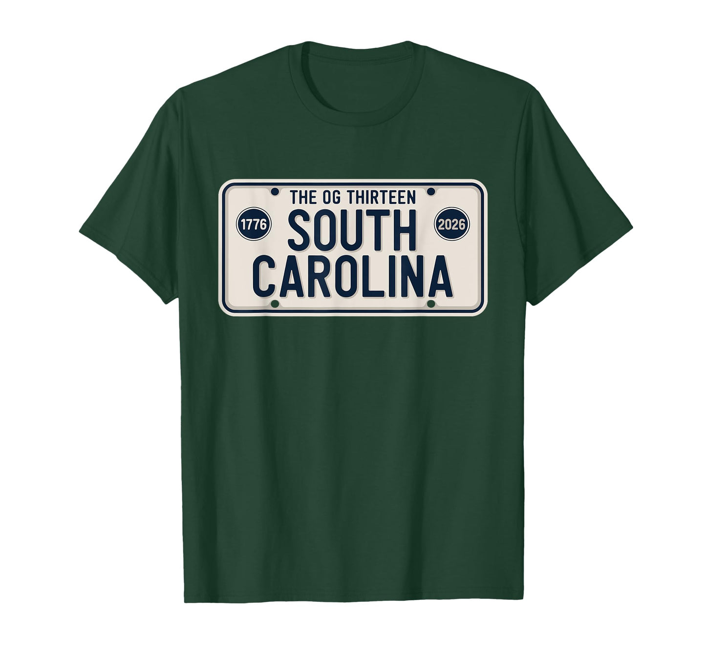 South Carolina License Plate OG Thirteen 1776-2026 T-Shirt