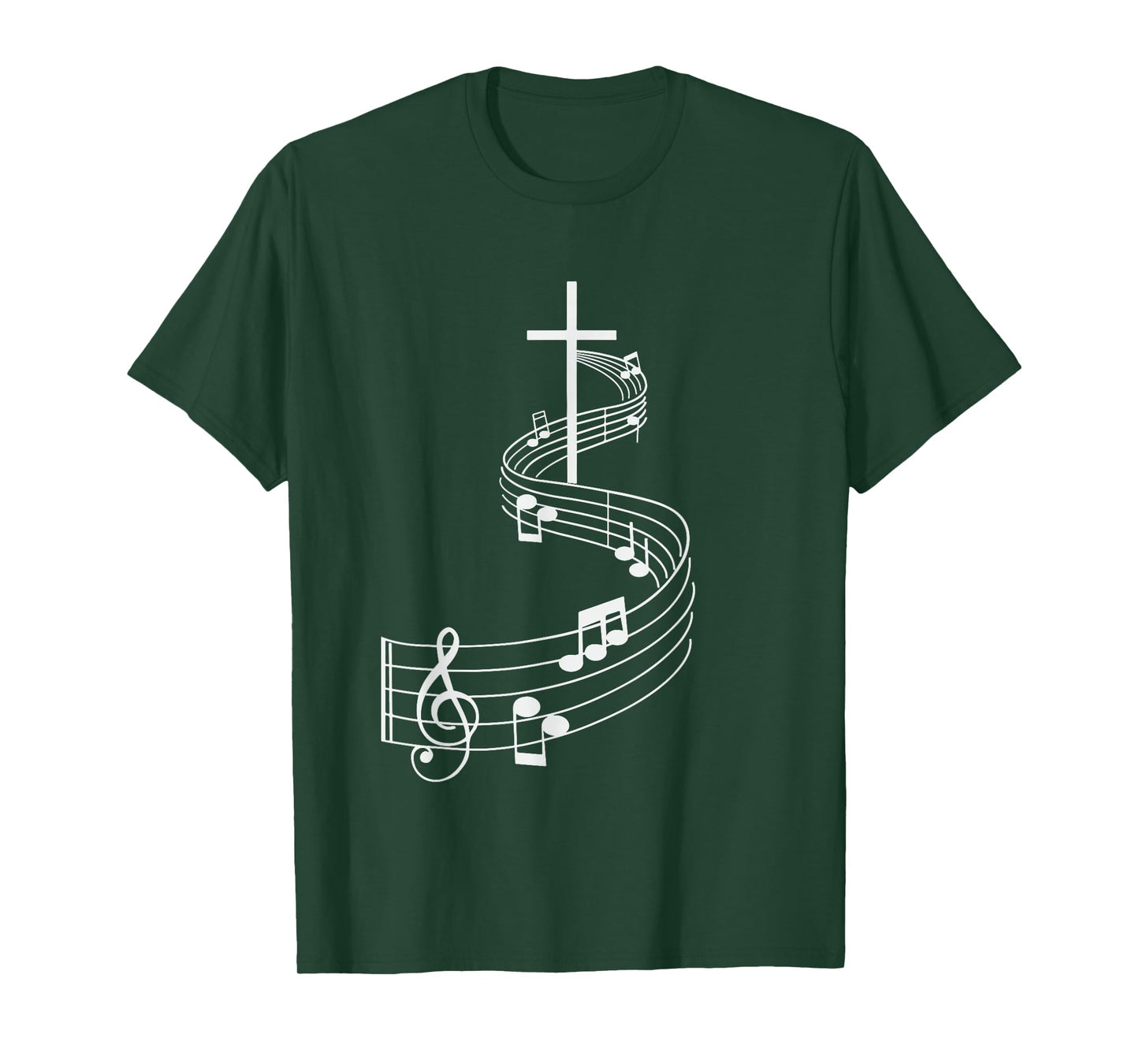 Cross with Treble Clef Musical Gifts Christian shirt T-Shirt