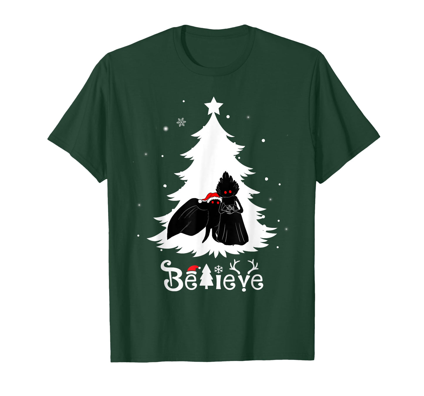 Mothman Flatwoods Monster Christmas Believe Funny Cryptid T-Shirt
