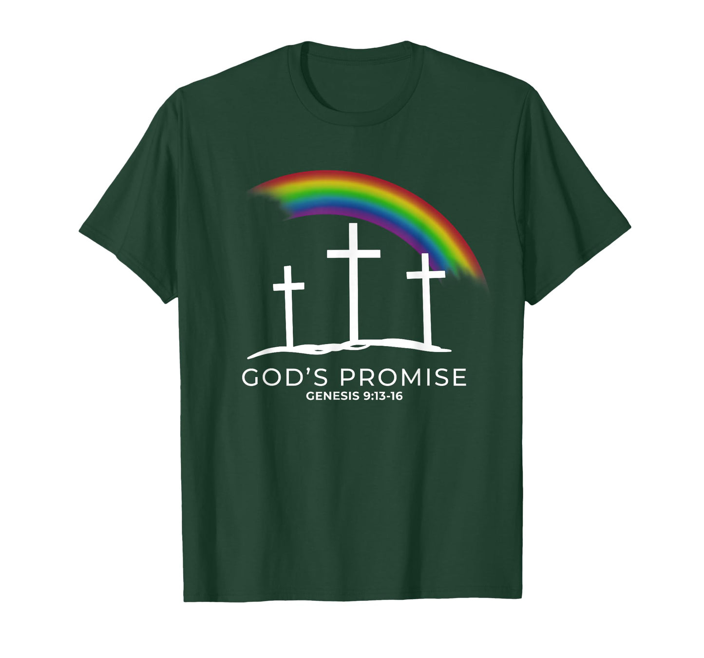 Funny Rainbow Christ Cross - Christian Quote God's Promise T-Shirt