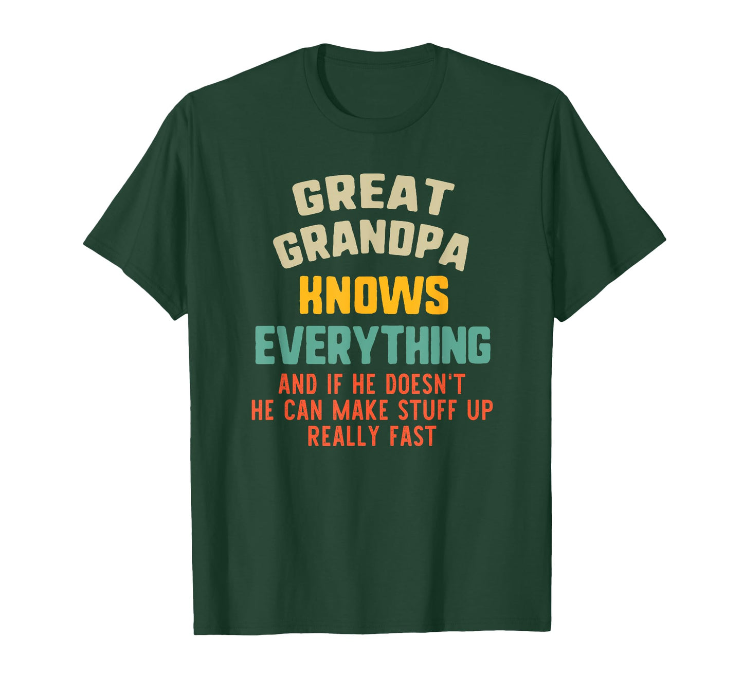Great Grandpa Knows Everything Vintage Grandpa Funny T-Shirt