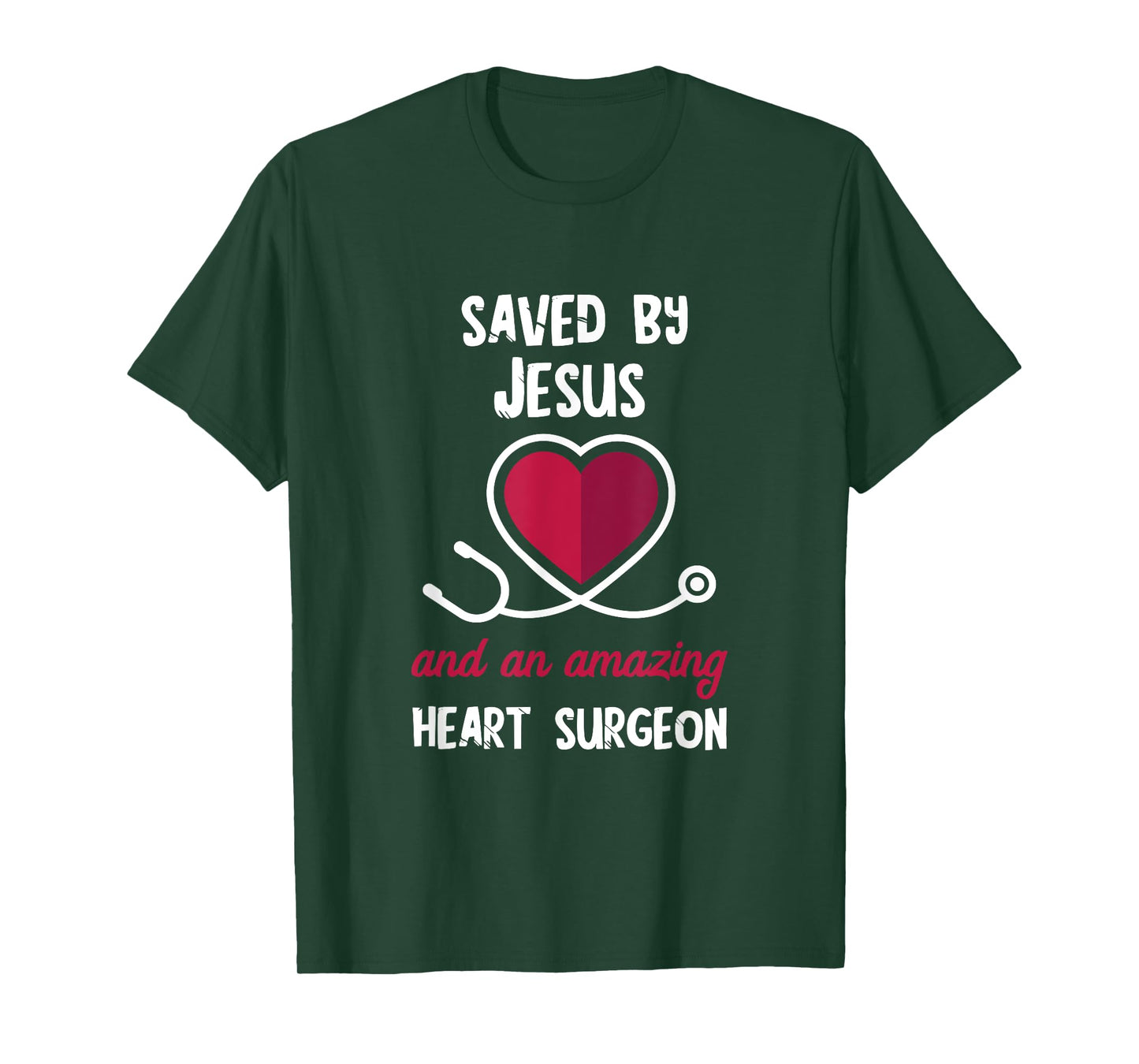 Saved By Jesus Heart Patients Survivor Open Heart Surgery T-Shirt