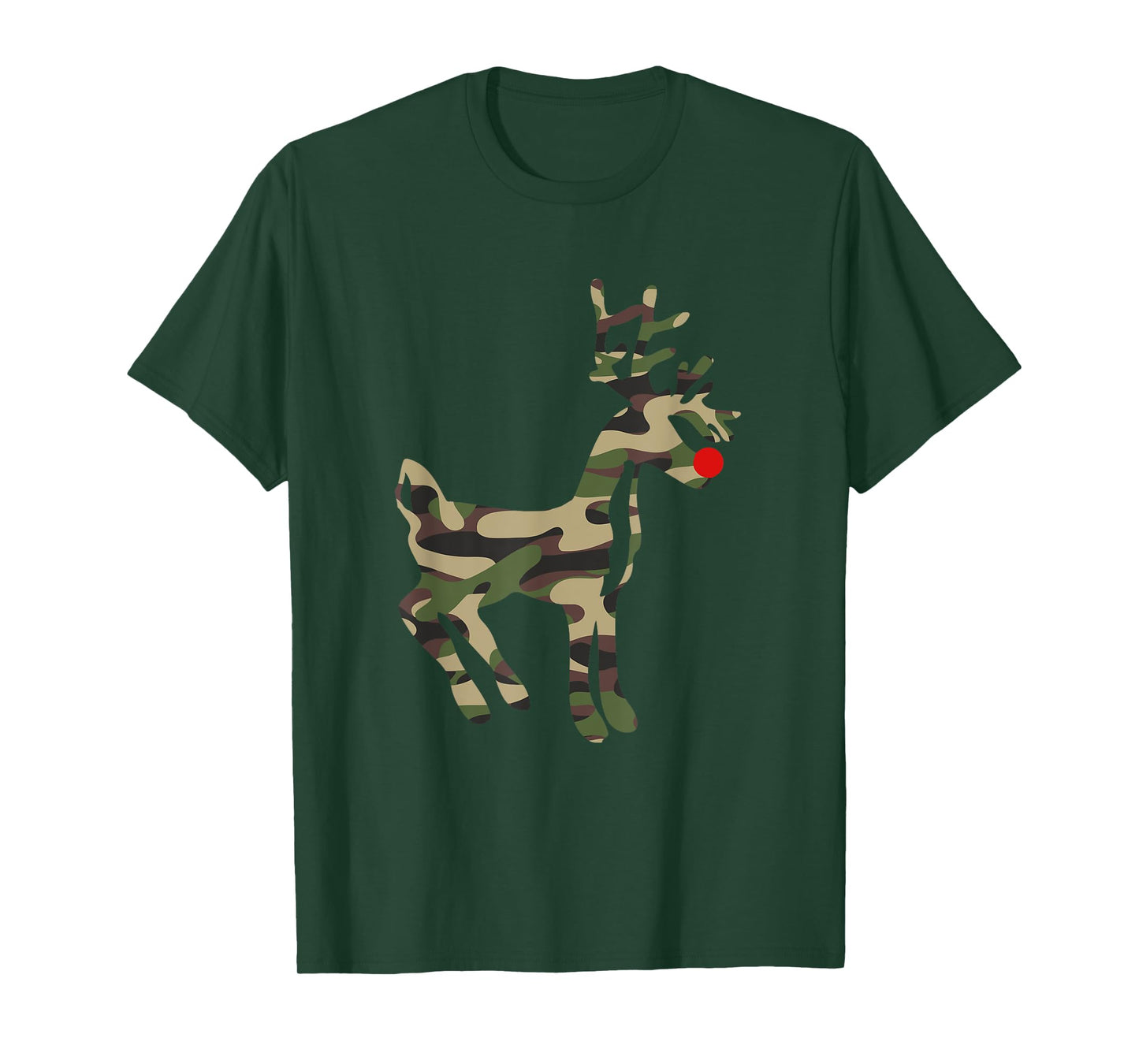 Reindeer Red Nose Camo Camouflage - Xmas Holiday Hunting T-Shirt