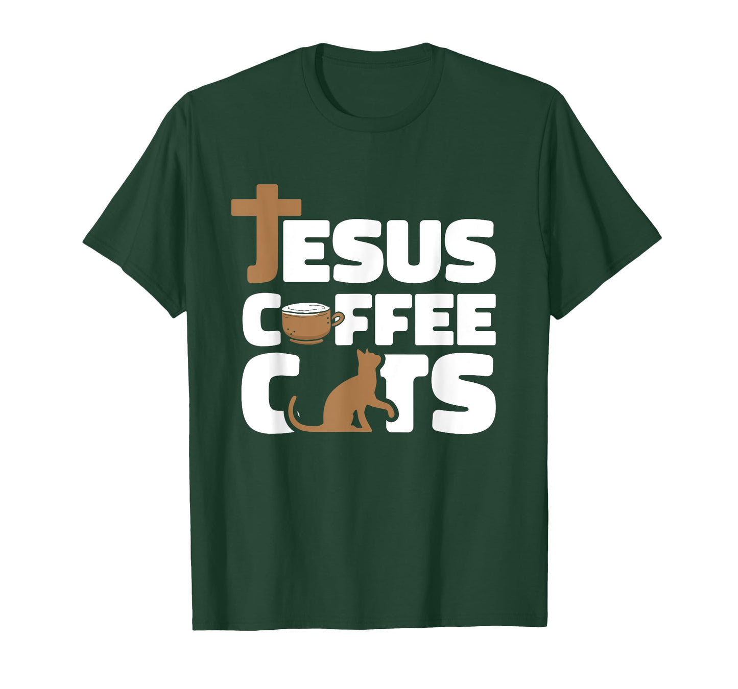 Jesus Cats And Coffee Christianity - Religion Christian Cat Men Women T-Shirt