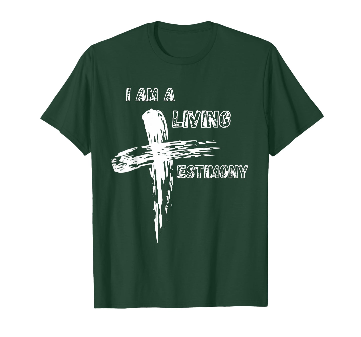 Christian Cross of Jesus I Am A Living Testimony Graphic T-Shirt