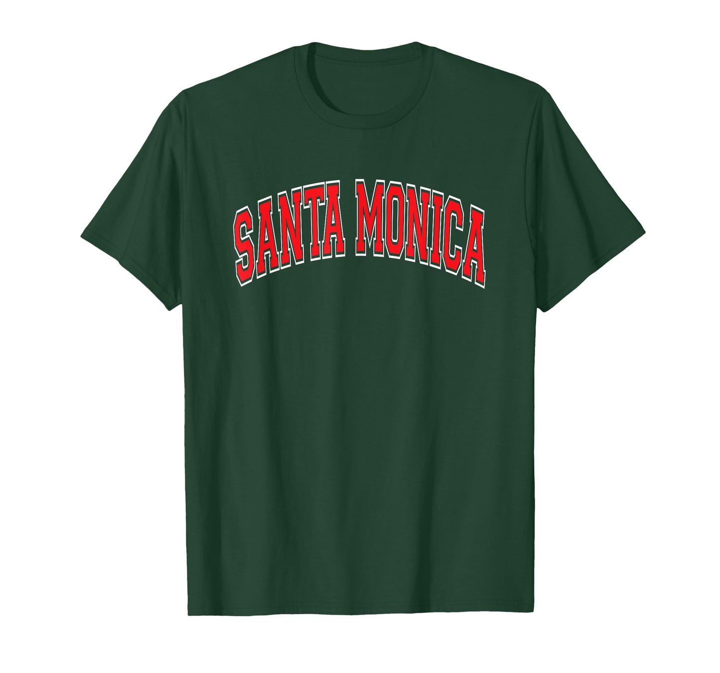Santa Monica Arched Red Text T-Shirt