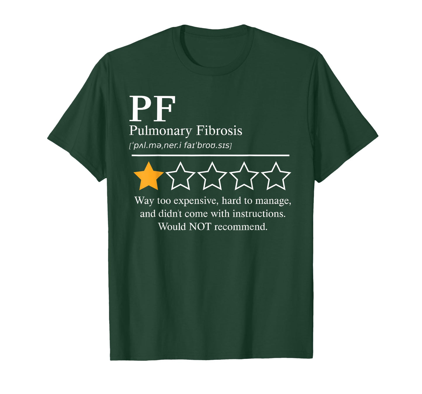 Pulmonary Fibrosis Awareness 2025 Lung Disease Not Recommend T-Shirt