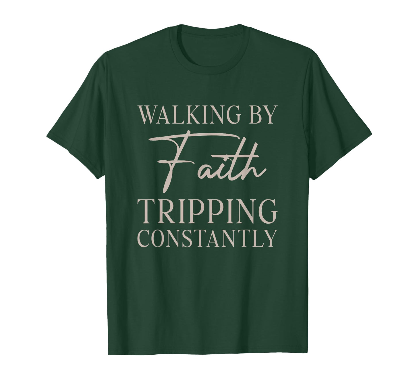 Retro Walking by Faith Tripping Constantly Jesus Christian T-Shirt
