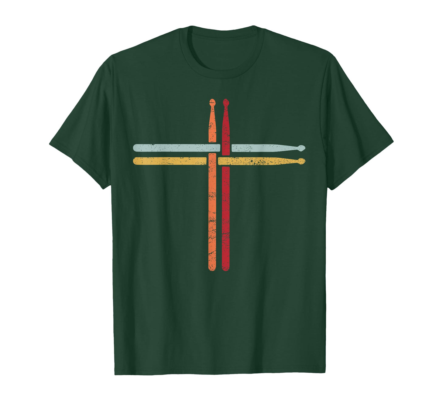 Drummer Percussion Drums Sticks Cross Christian Church T-Shirt