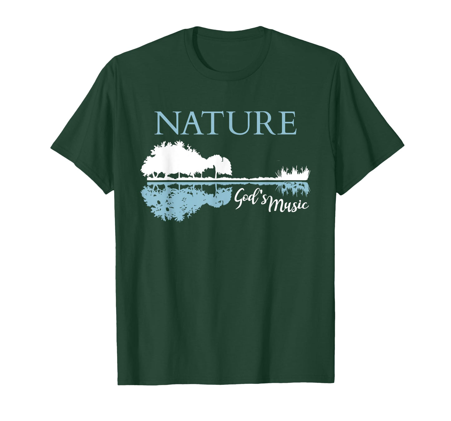 Nature God's Music Christian Outdoors Musician Guitar Lake T-Shirt