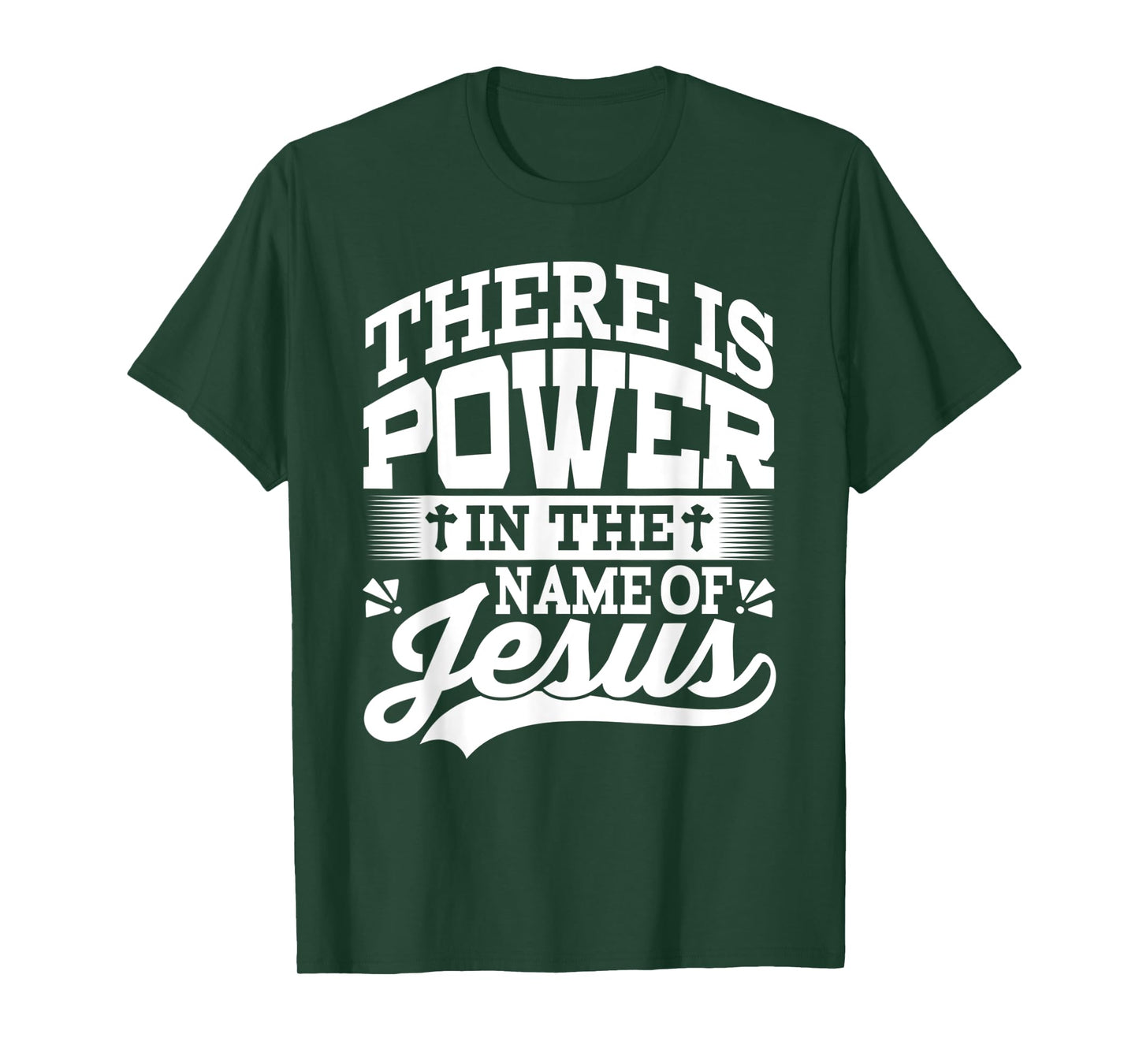 Funny There is Power in The Name of Jesus Design T-Shirt