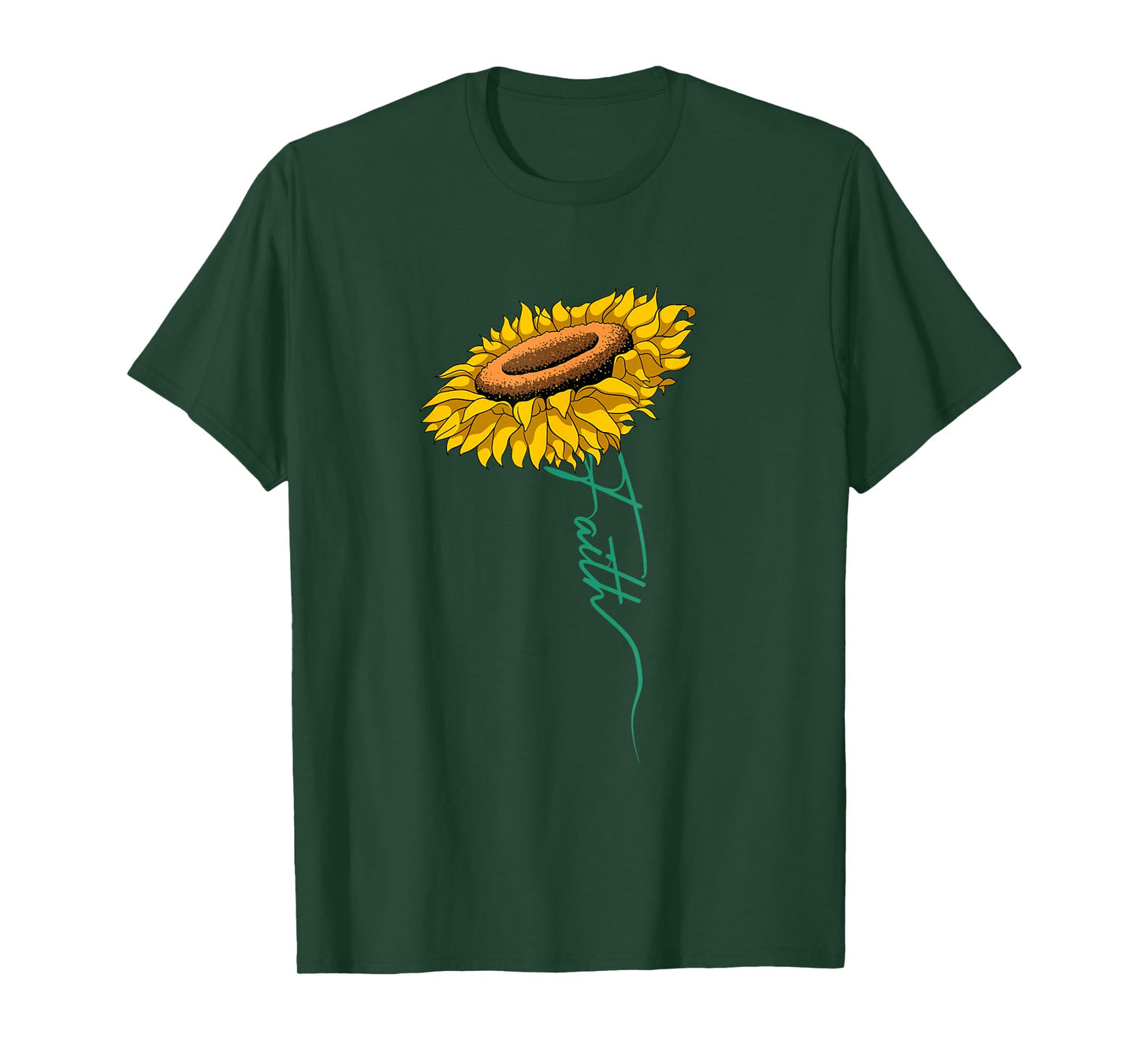 Sunflower Faith Blessed Jesus Sunflower Religious Christian T-Shirt