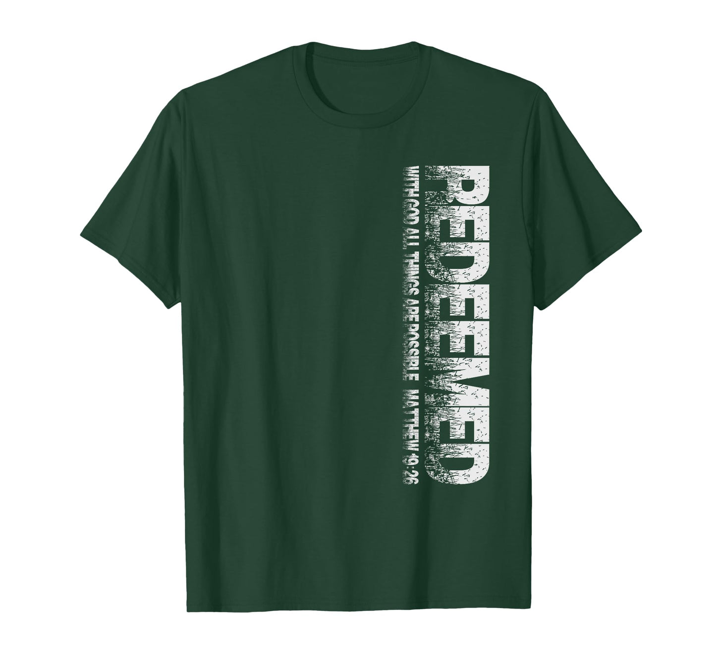 Redeemed Matthew 19:26 Christian Themed Novelty Graphic T-Shirt